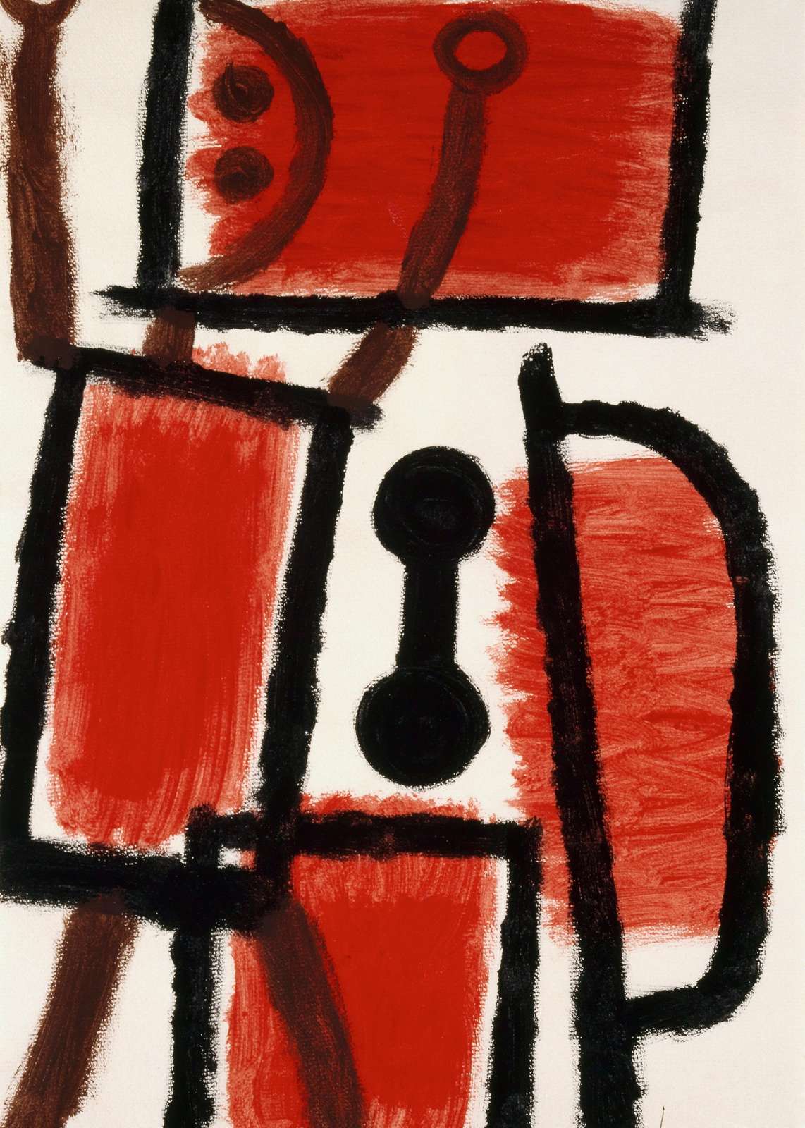 Abstract Bold Red & Black Geometric Wall Art