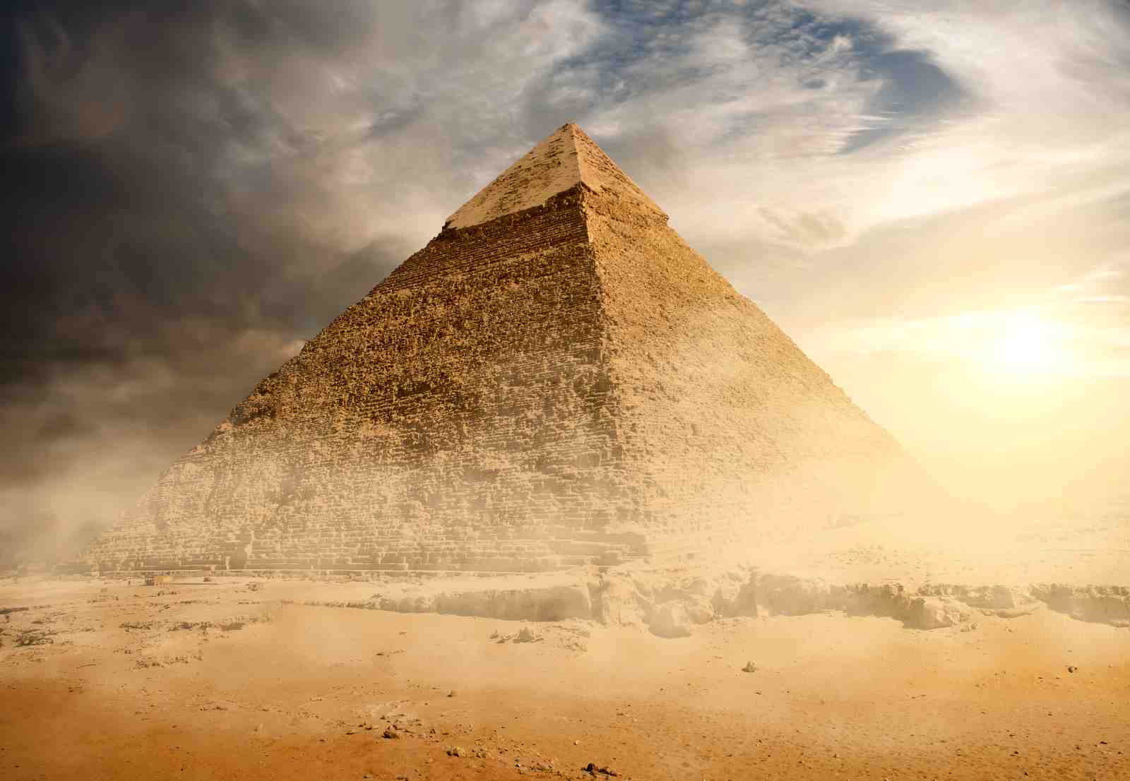 Majestic Pyramid Desert Sunrise Wall Art