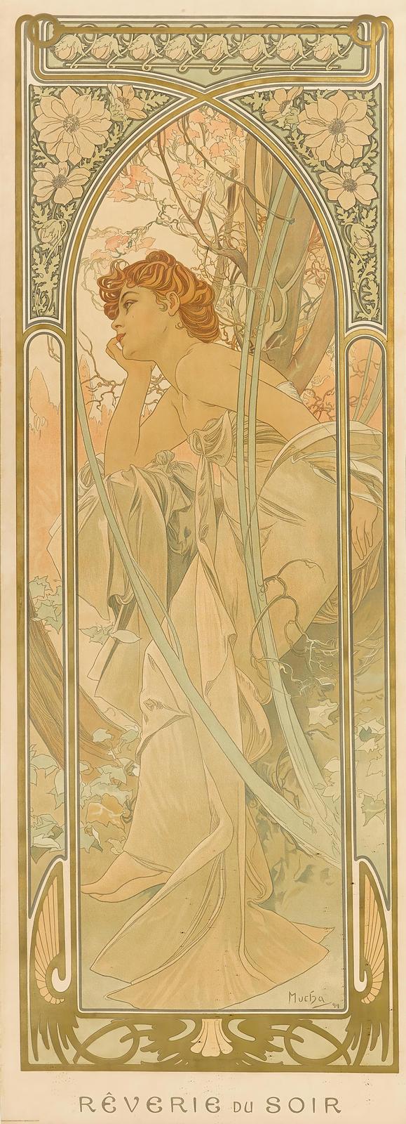 Art Nouveau Dreamer Evening Reverie Wall Art