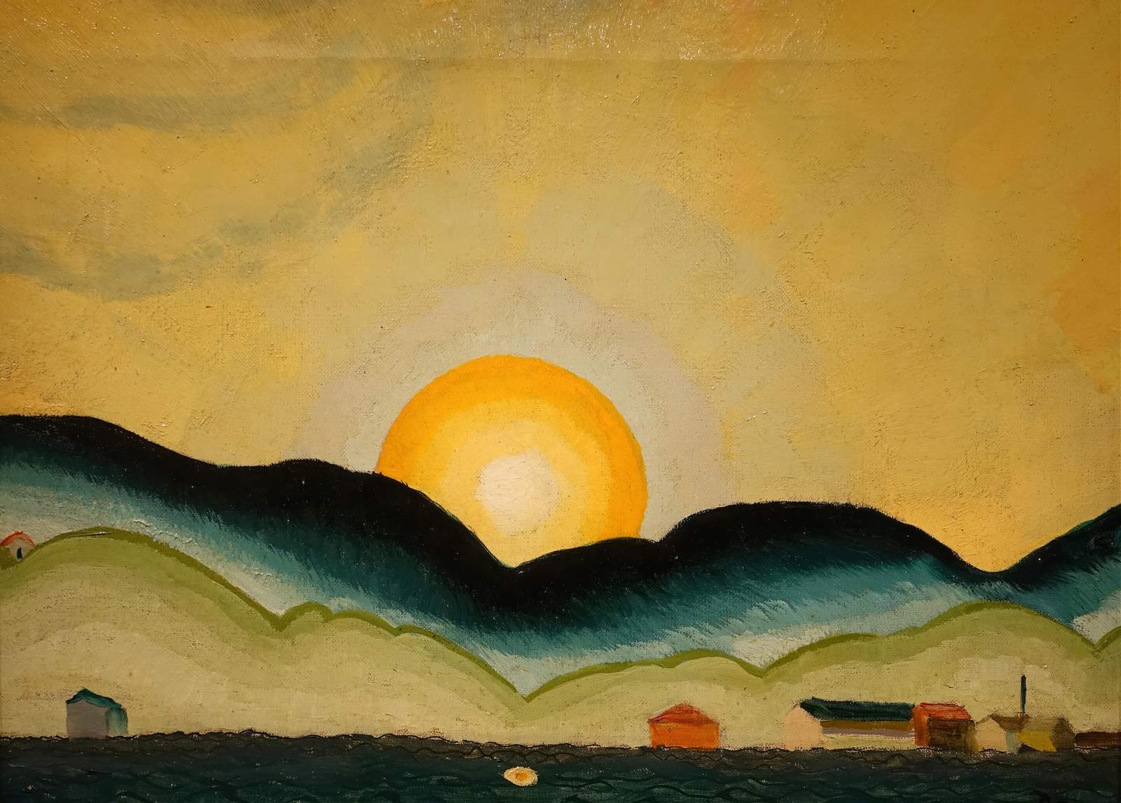 Golden Sunrise Landscape Wall Art