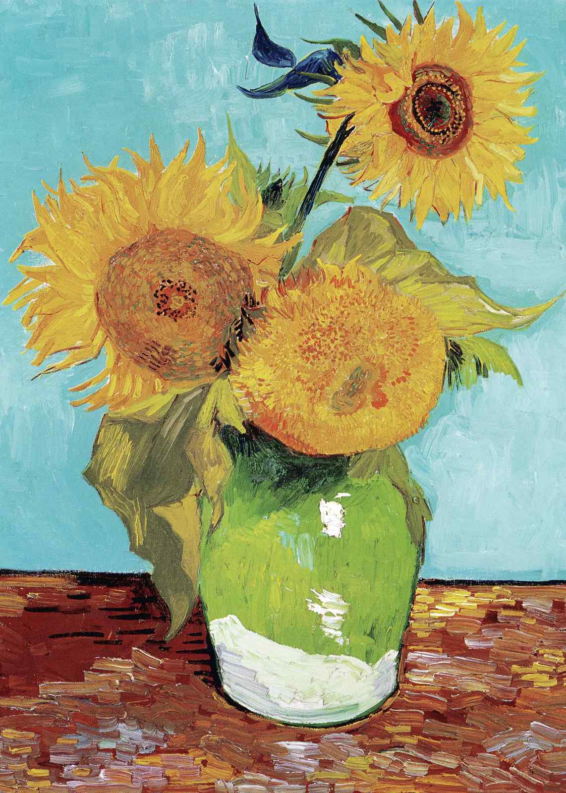 Vibrant Sunflowers in Green Vase Wall Art