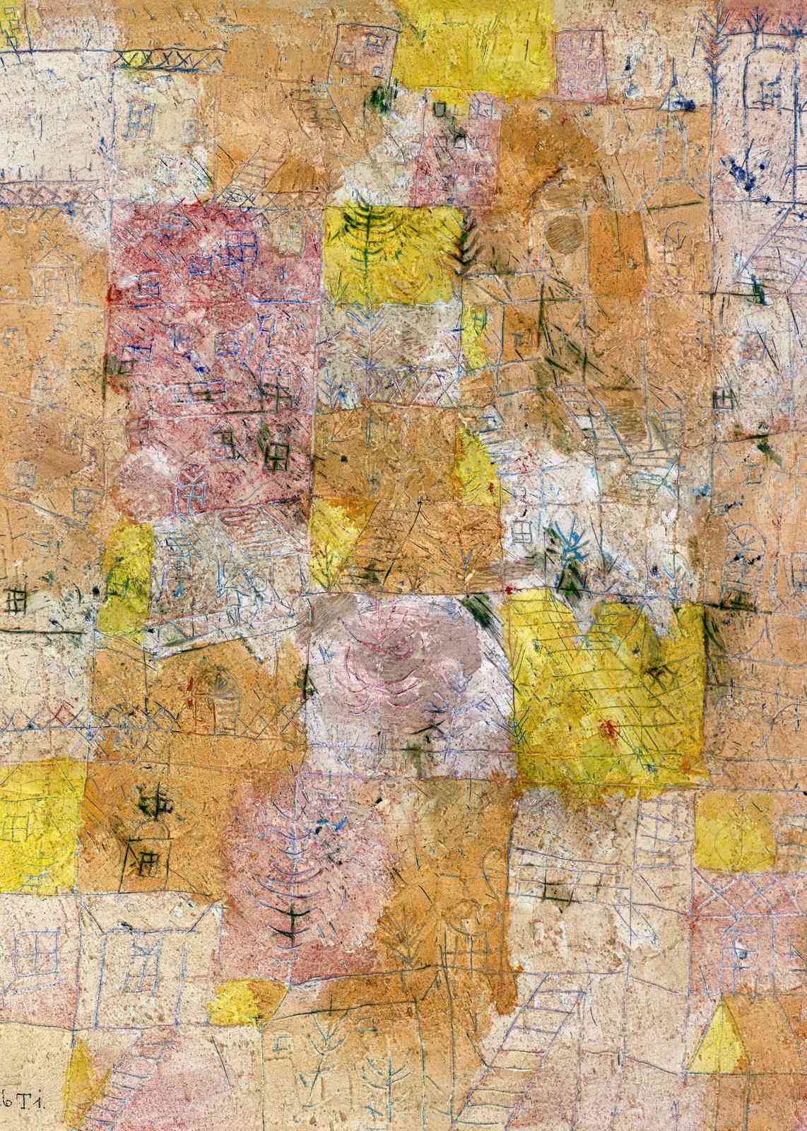 Abstract Geometric Village Wall Art