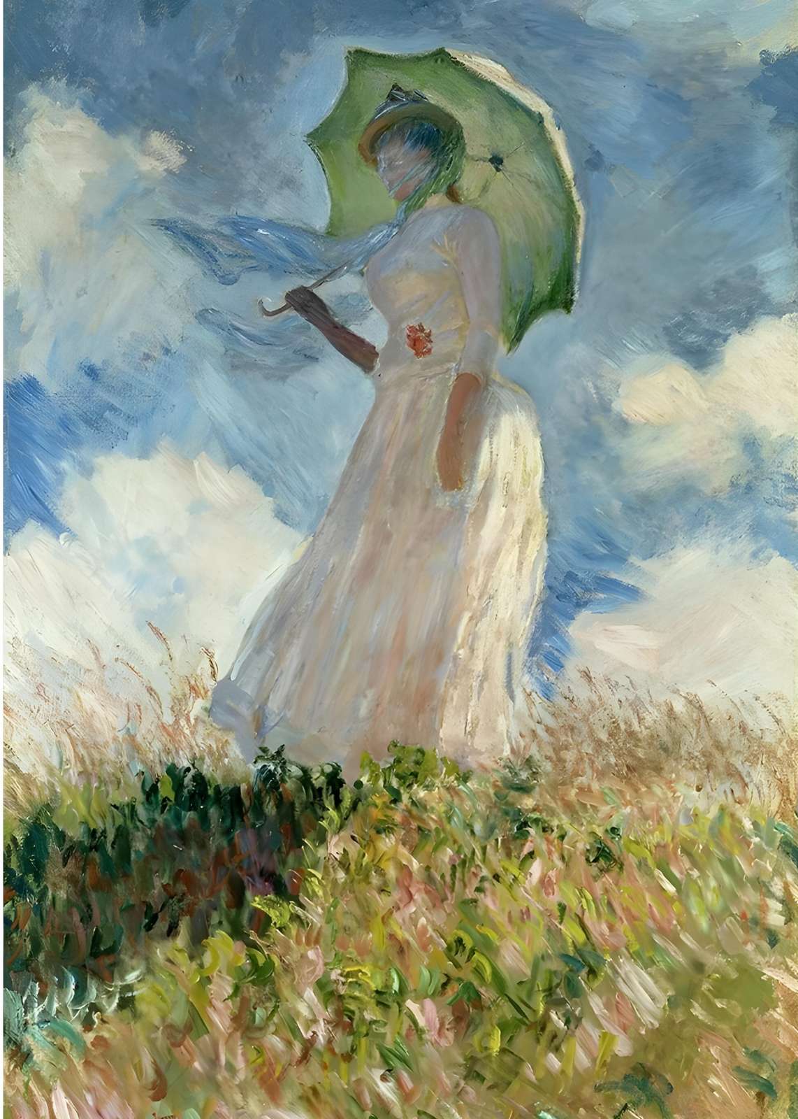 Impressionist Woman with Umbrella Wall Art