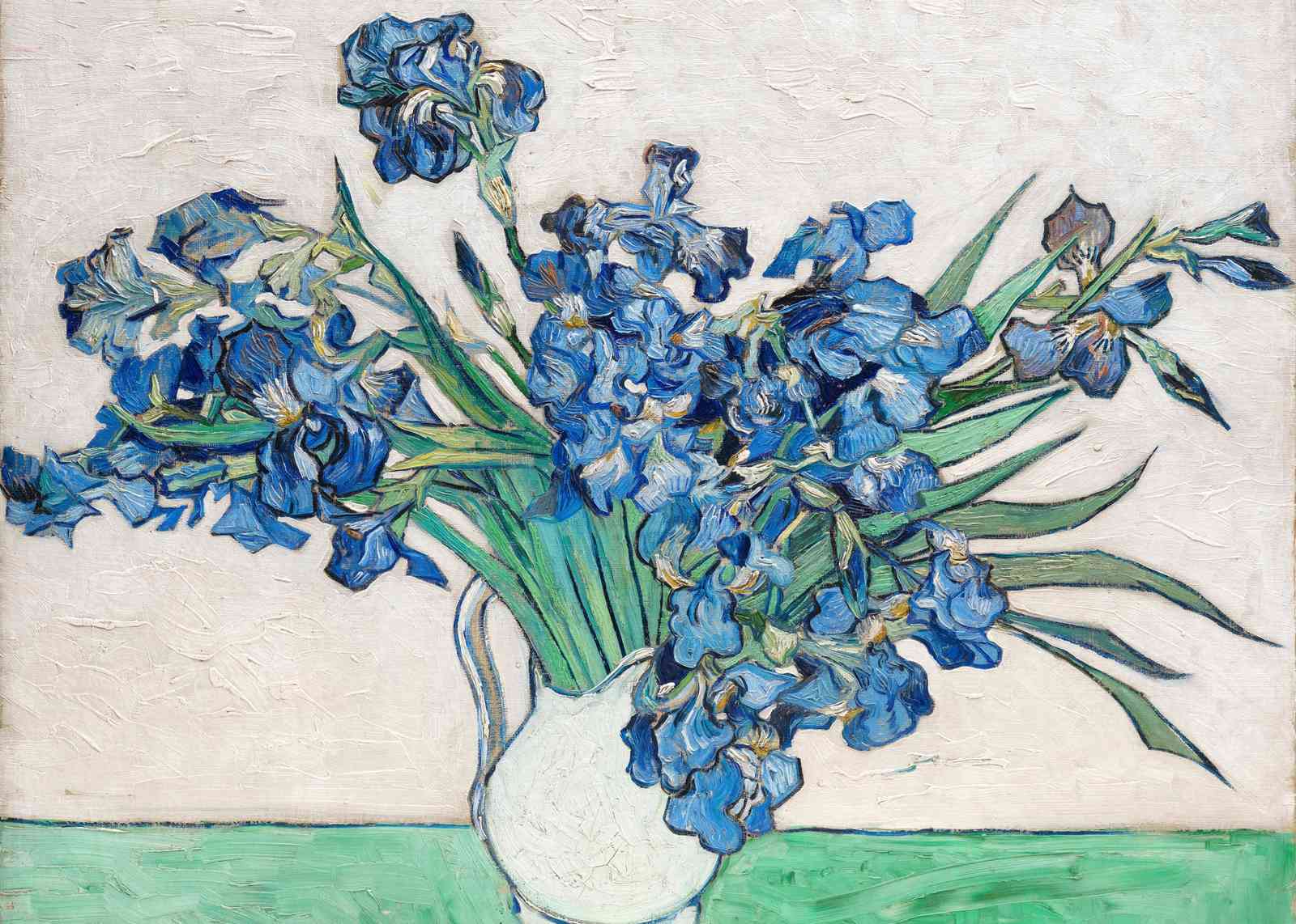 Vibrant Blue Irises Still Life Wall Art