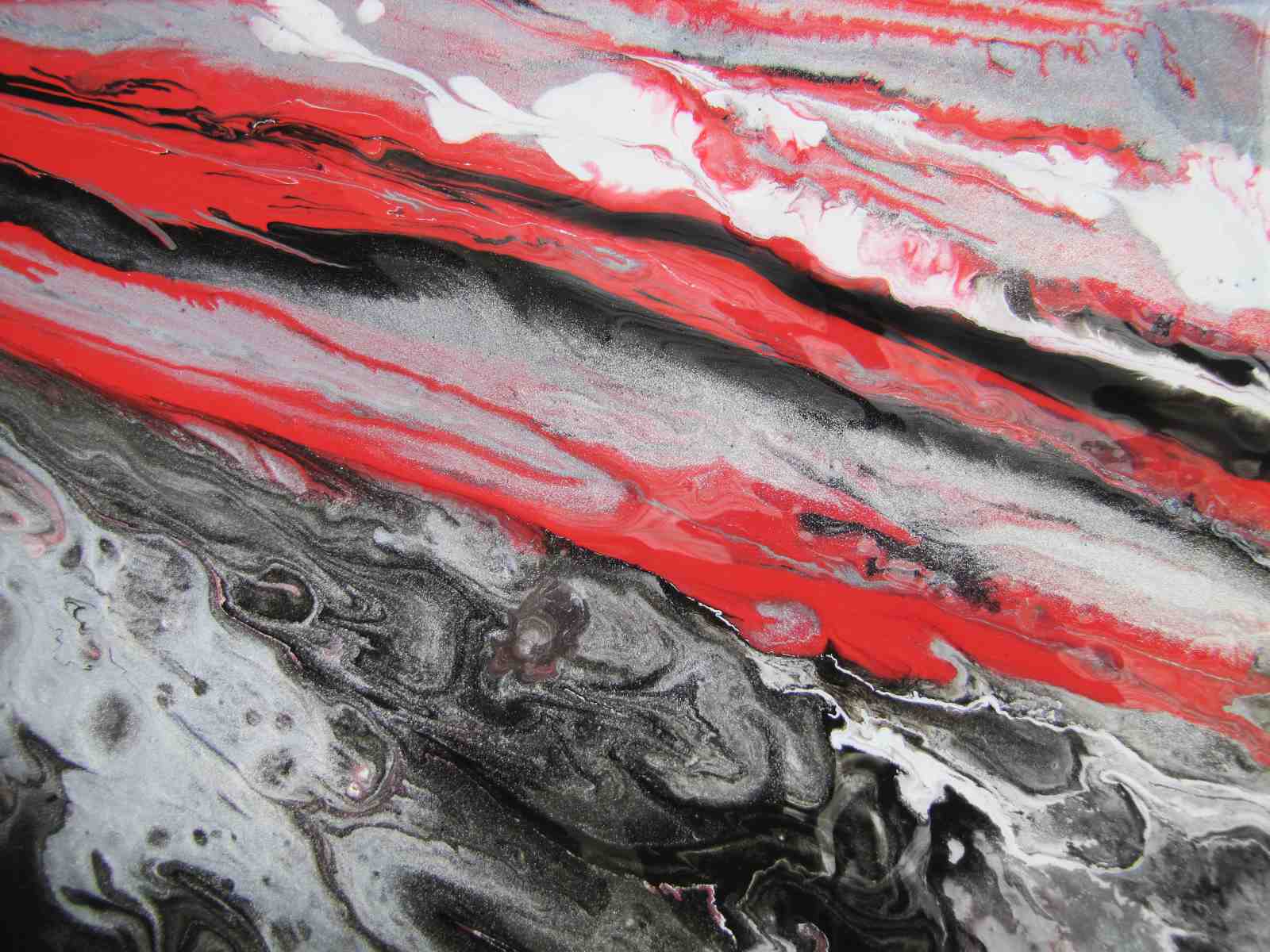 Bold Red Black & White Abstract Wall Art