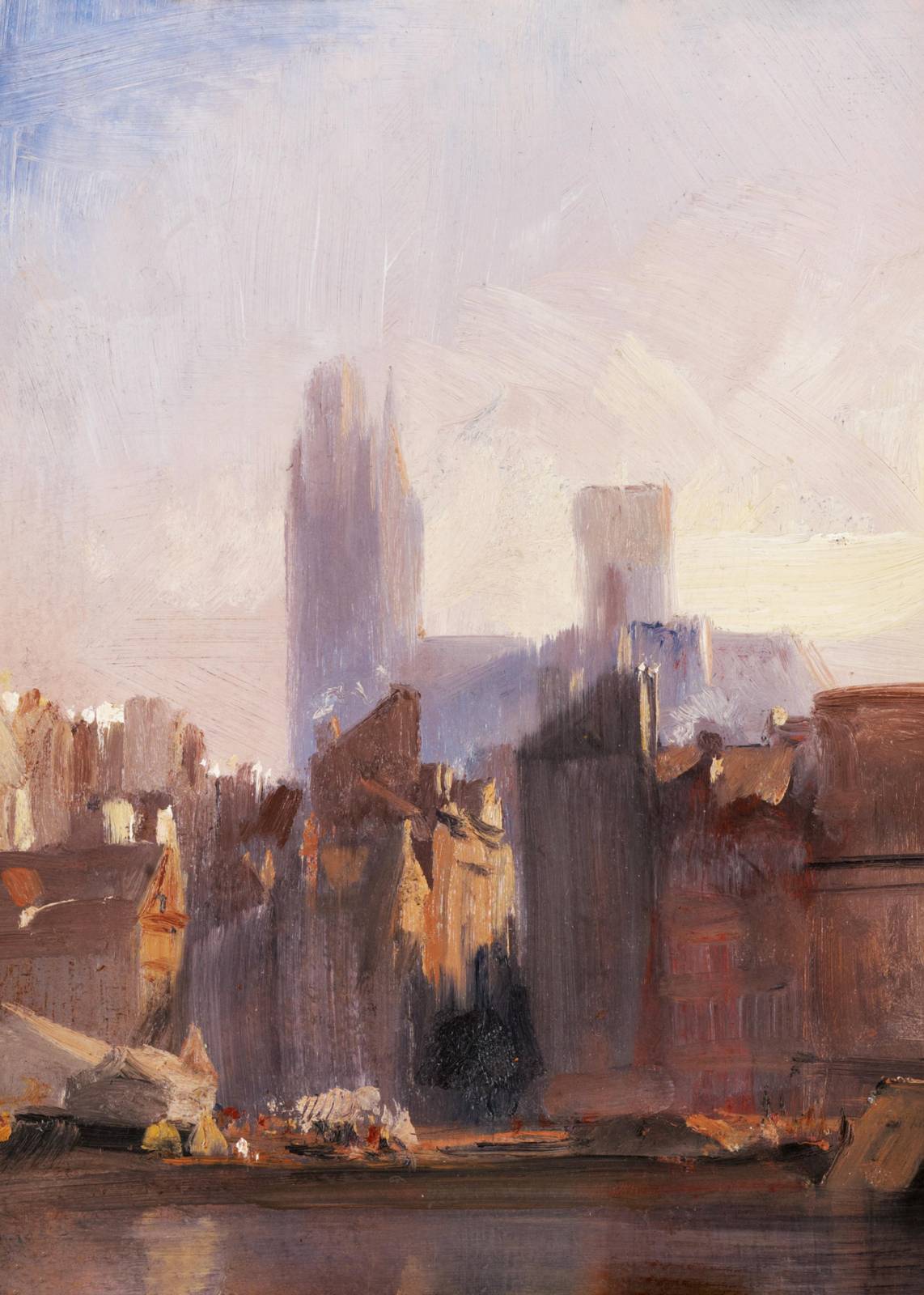 Impressionist Cityscape River View Wall Art