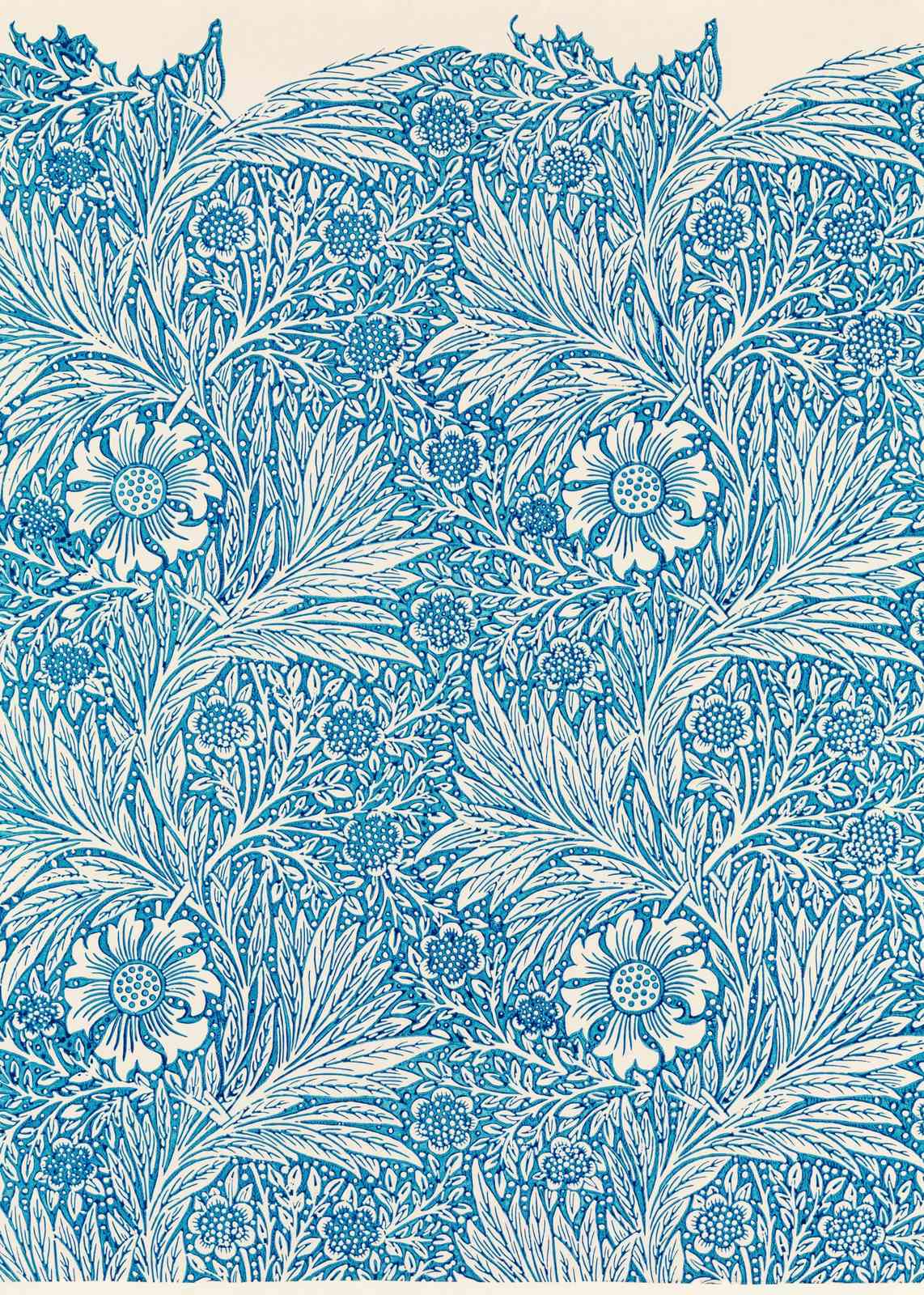 Blue Floral William Morris Style Wall Art