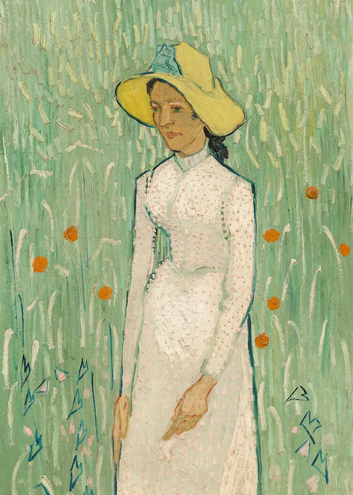 Van Gogh Garden Lady Yellow Hat Wall Art
