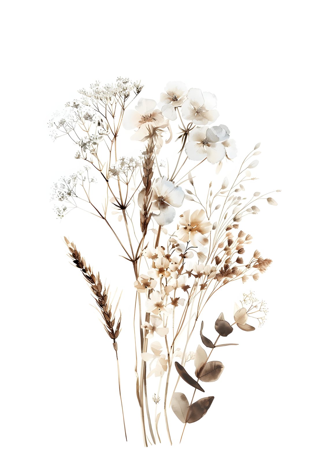 Boho Wildflower Meadow Botanical Wall Art