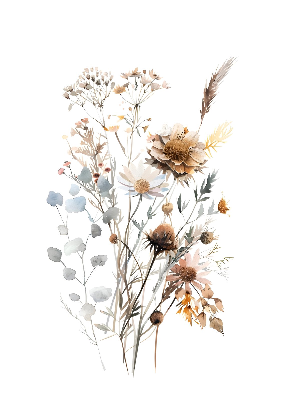 Boho Dried Floral Arrangement Wall Art