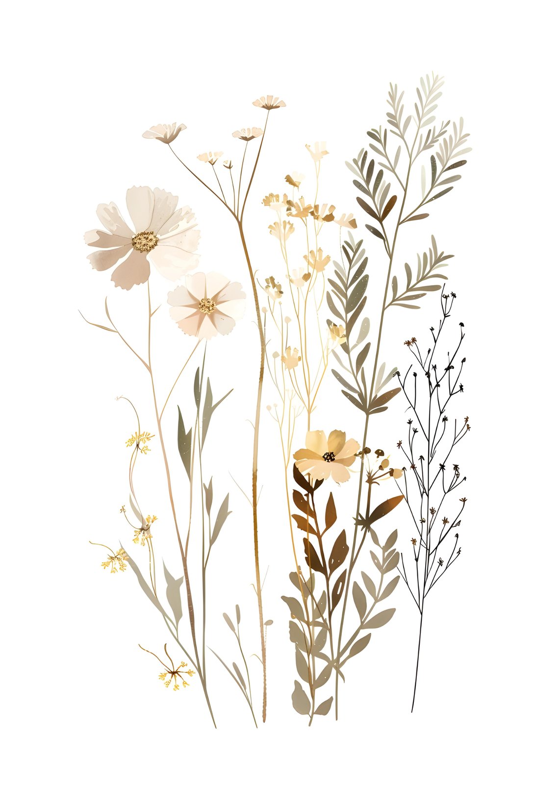 Boho Meadow Botanical Art Wall Art