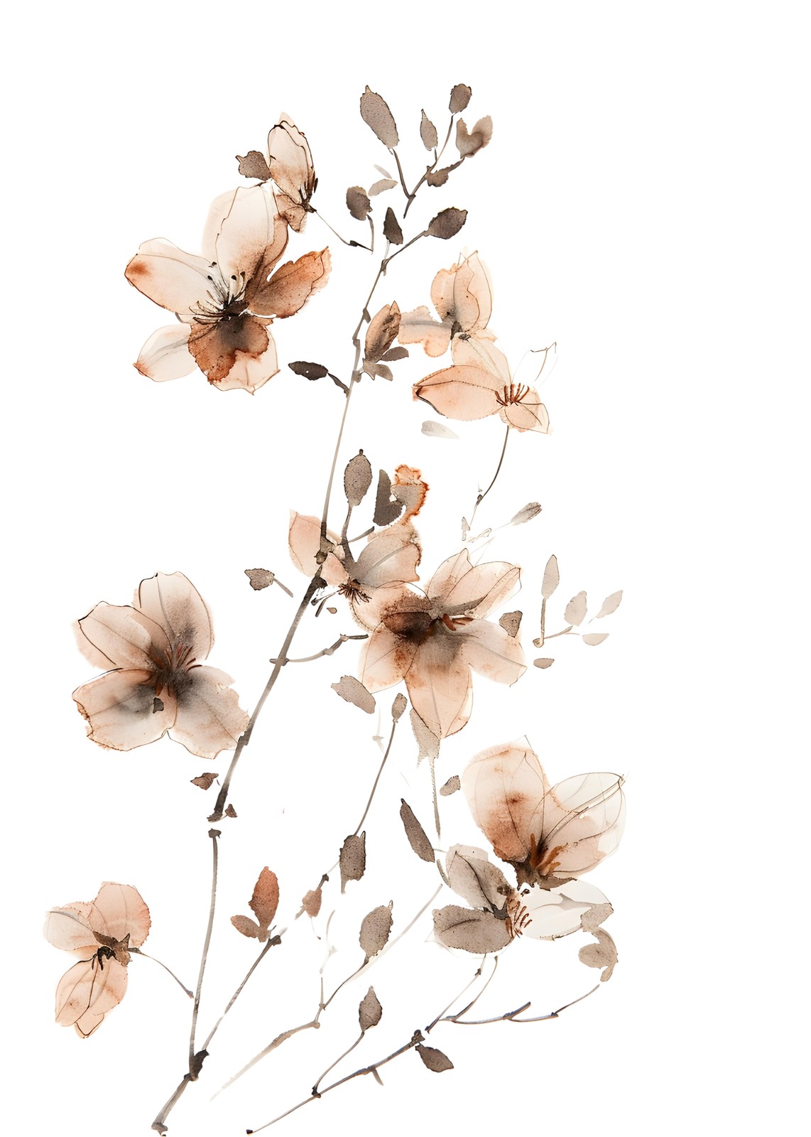 Ethereal Blossom Watercolor Wall Art Wall Art