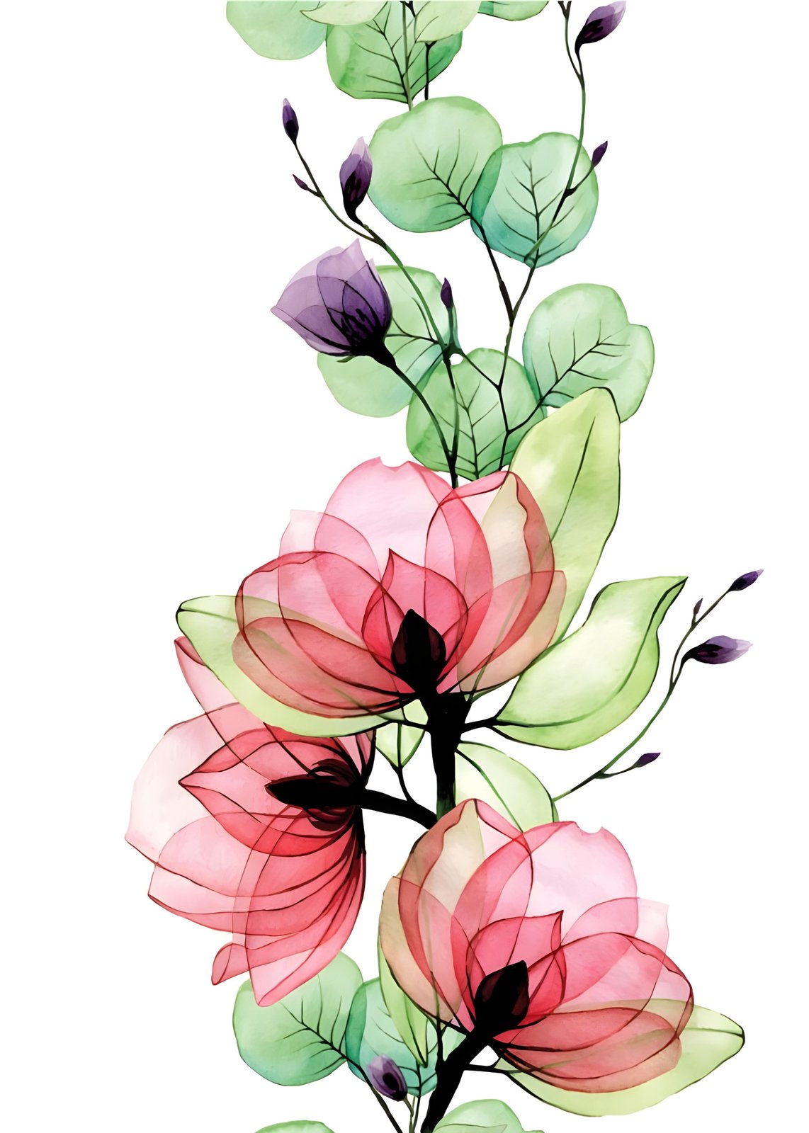 Ethereal Floral Watercolor Botanical Wall Art