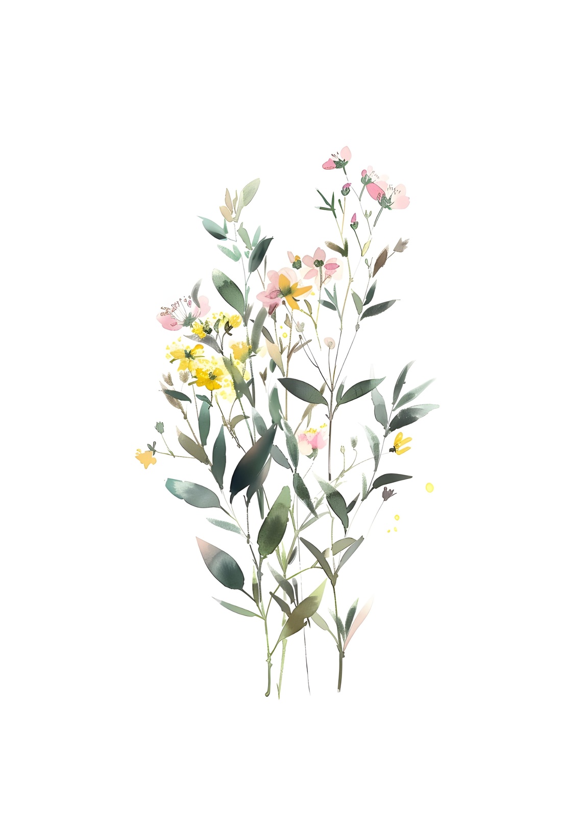 Watercolor Meadow Floral Wall Art