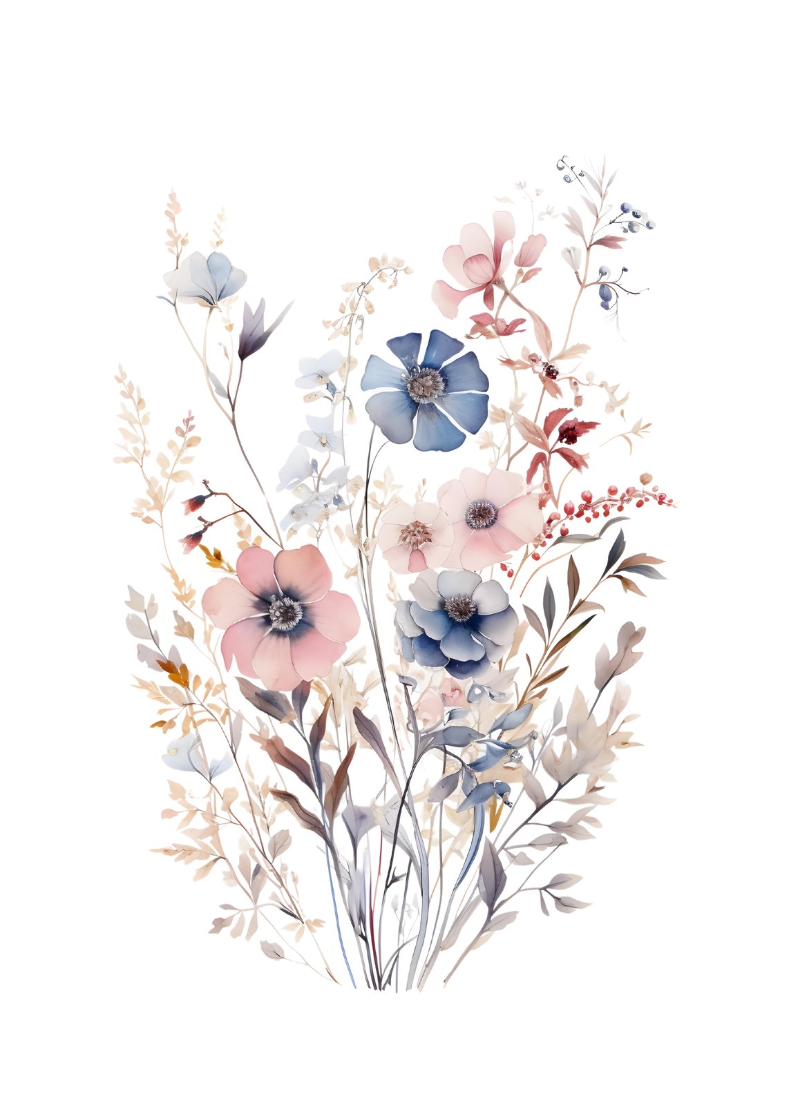 Vintage Floral Meadow Wall Art