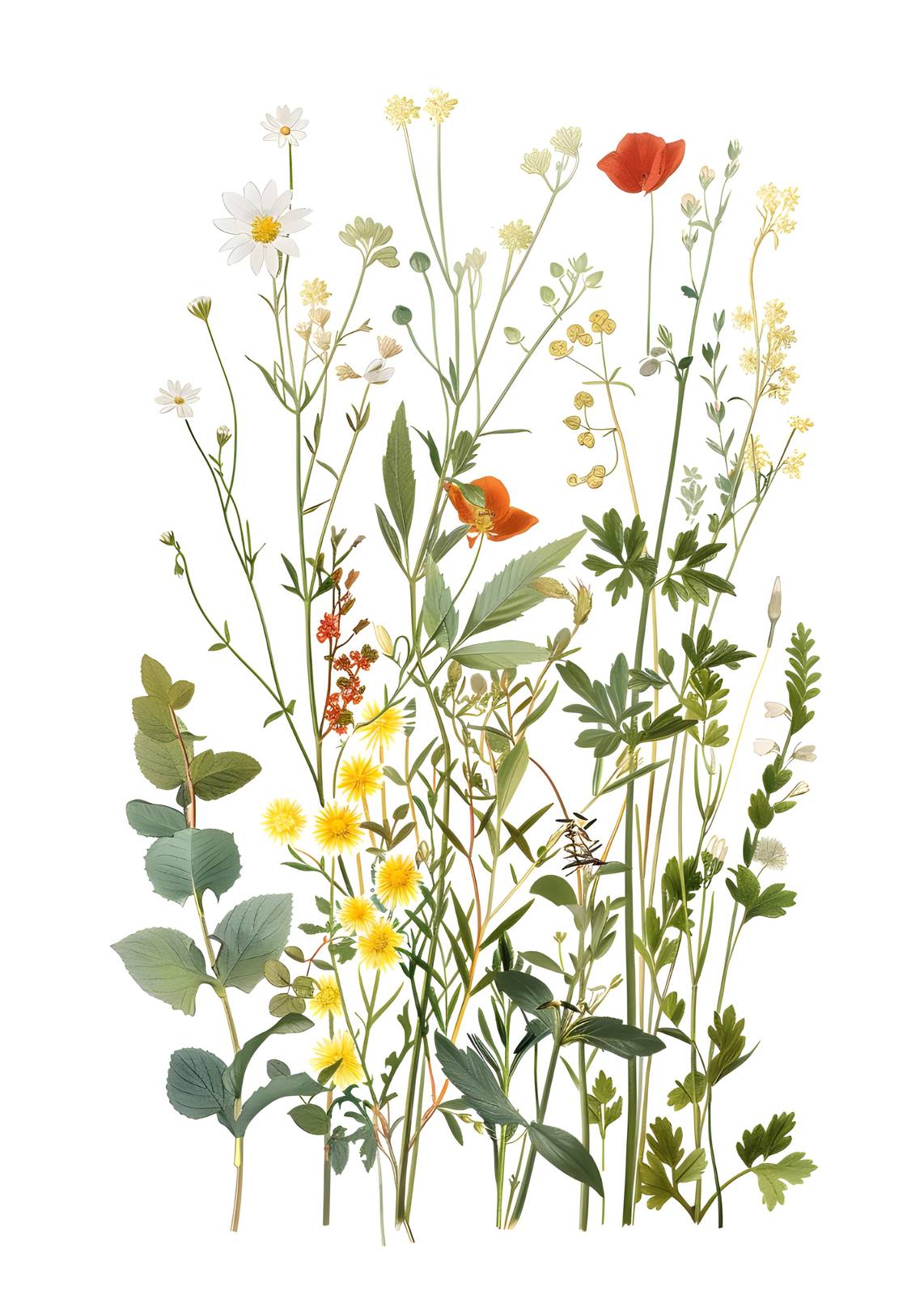 Vibrant Wildflower Meadow Wall Art | Botanical Wall Art