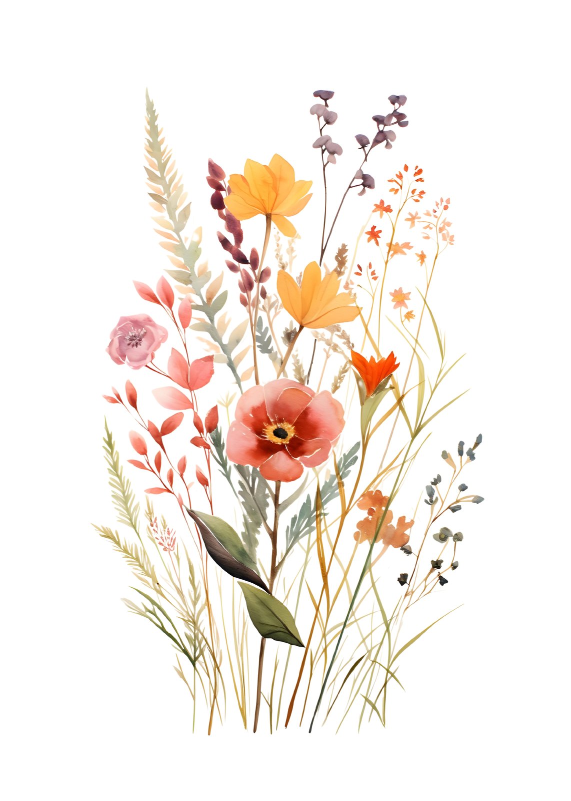Boho Floral Meadow Wall Art Wall Art