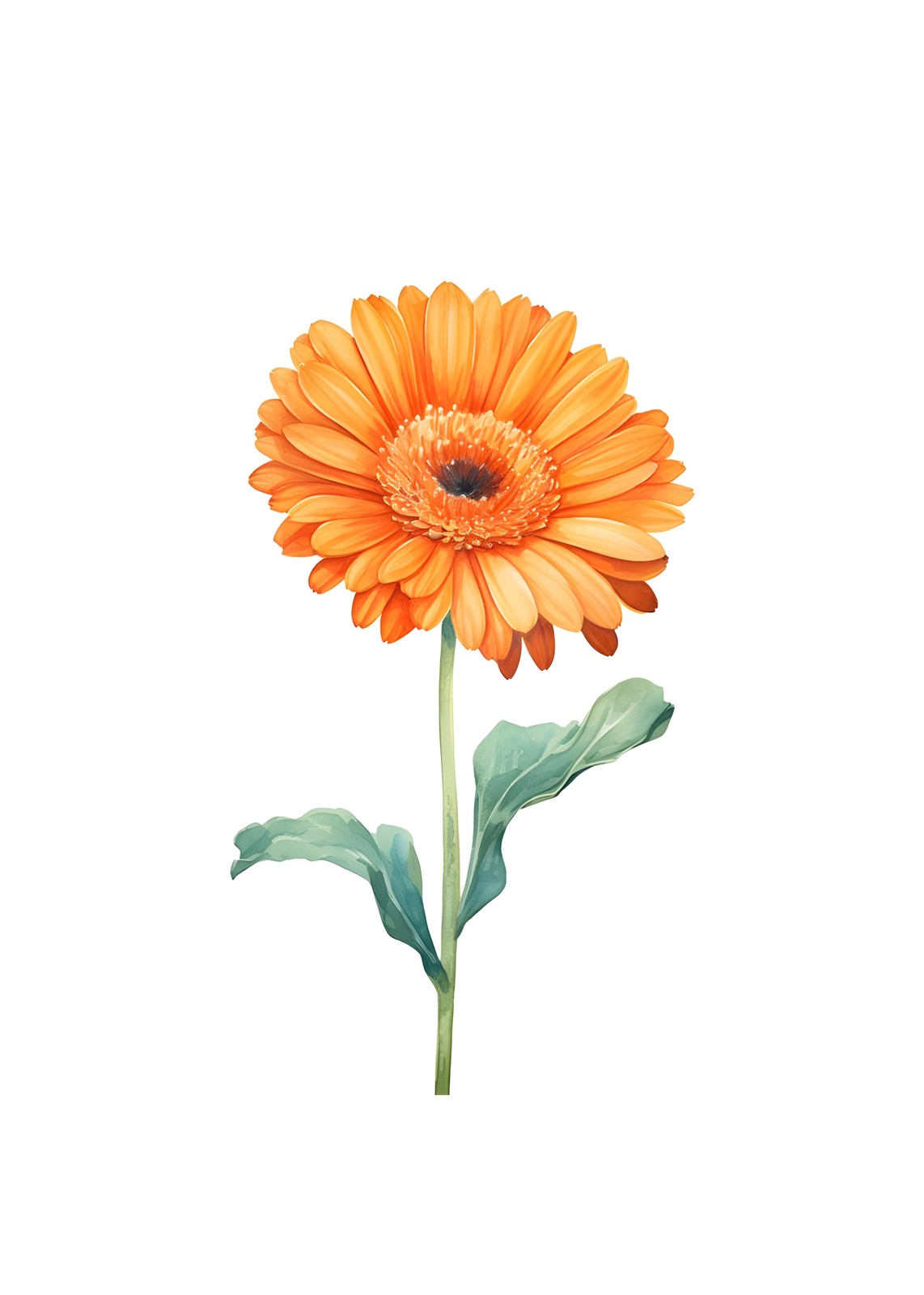 Vibrant Orange Gerbera Daisy Floral Wall Art