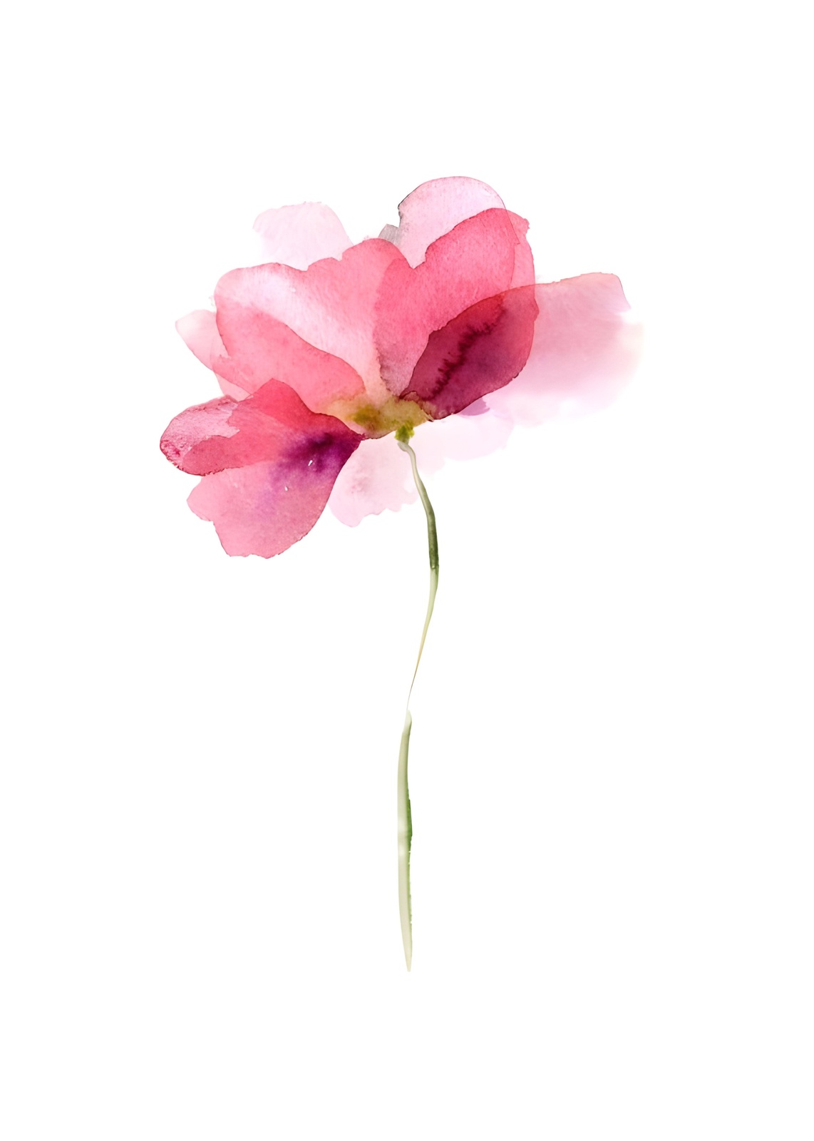 Pink Watercolor Flower Art Wall Art