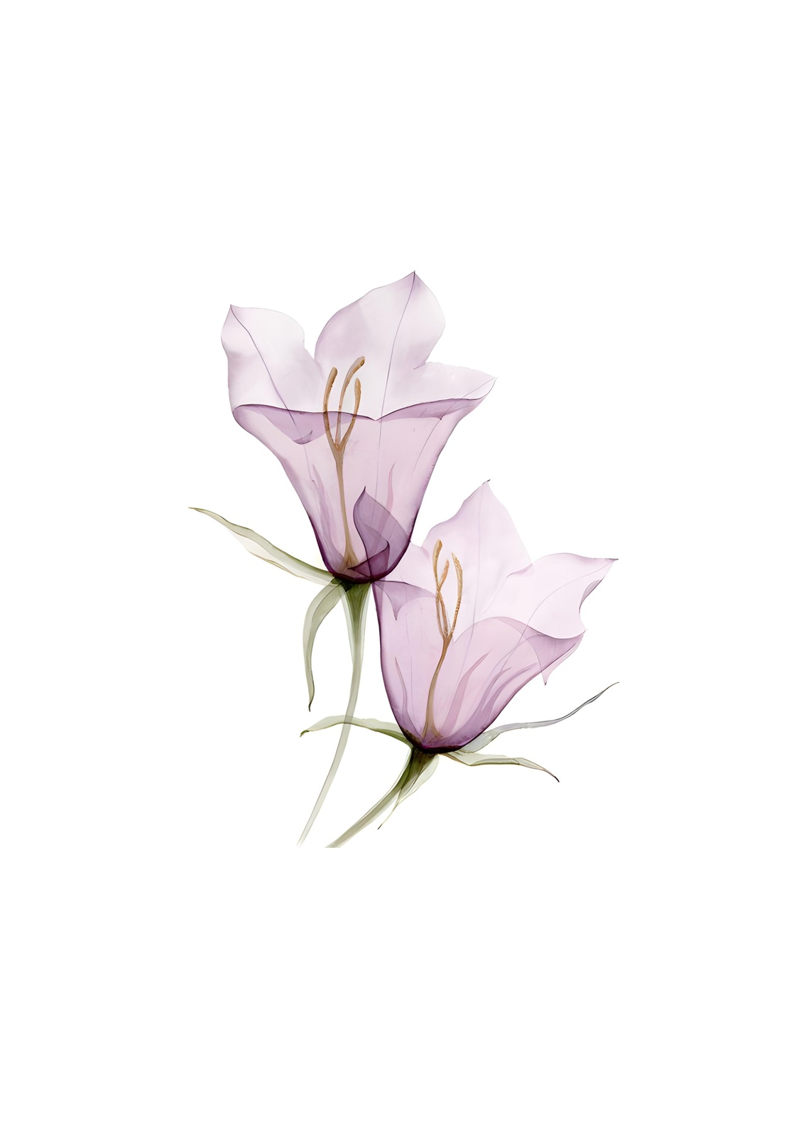 Ethereal Purple Bellflowers Wall Art