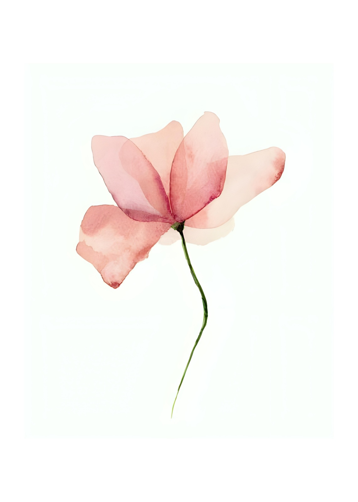 Ethereal Pink Floral Watercolor Wall Art