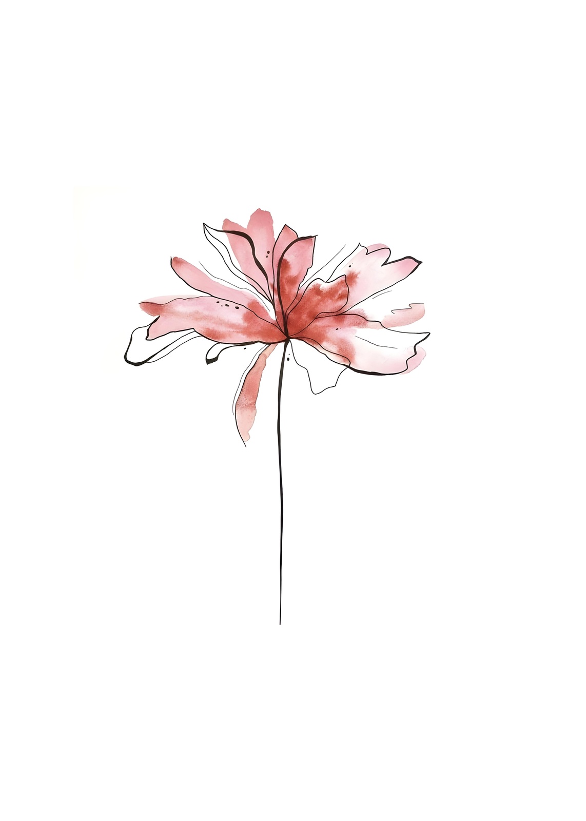Minimalist Blush Flower Art Wall Art