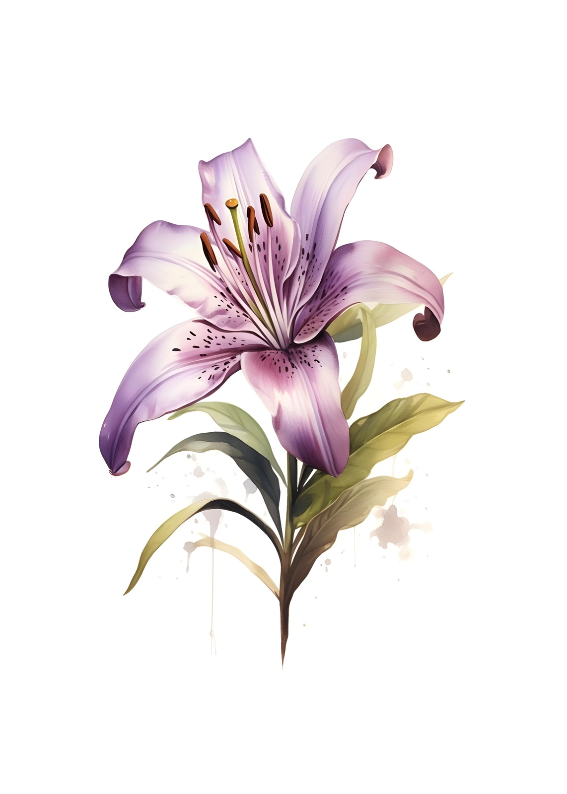 Elegant Purple Lily Floral Wall Art