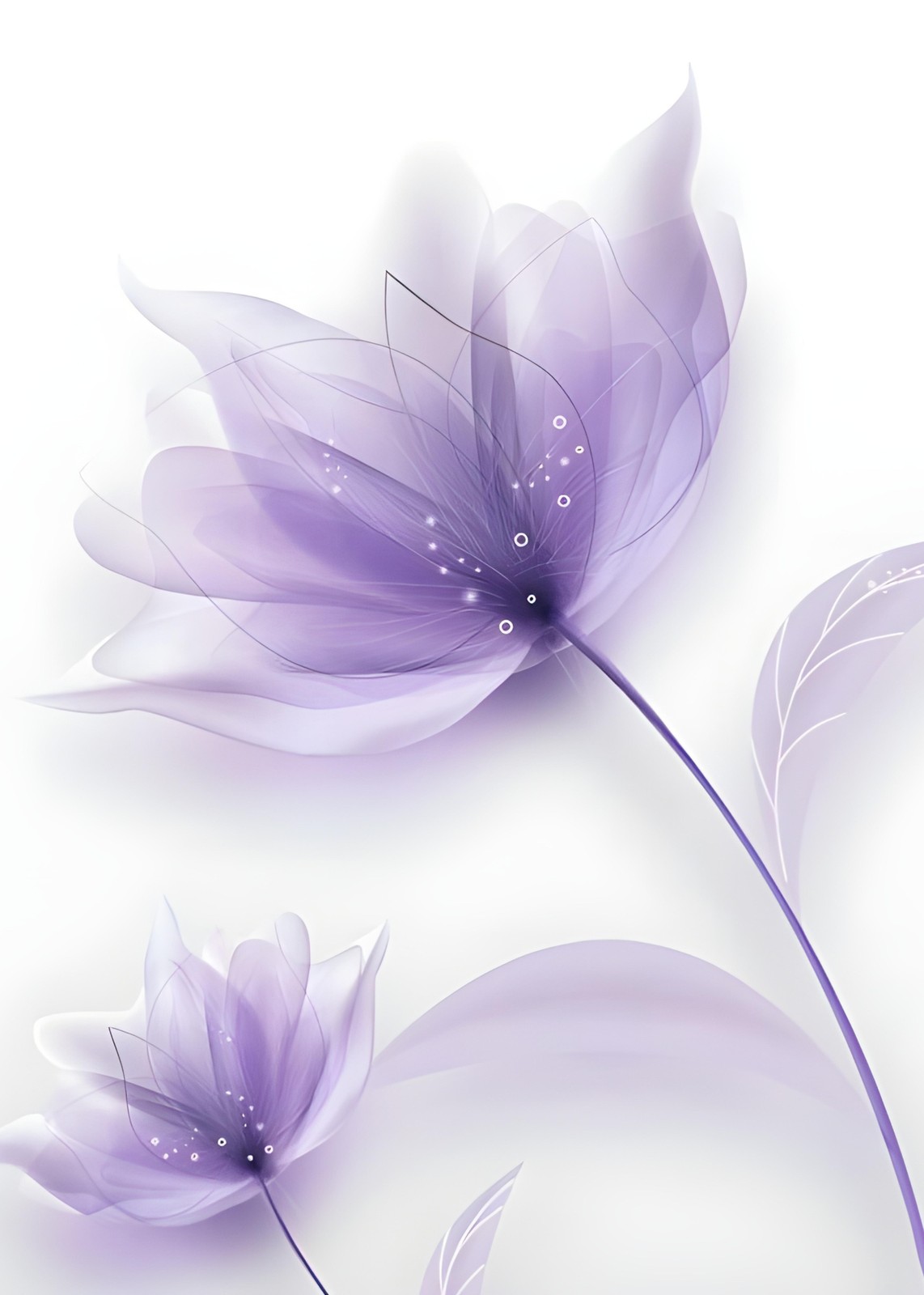 Ethereal Purple Floral Dream Wall Art