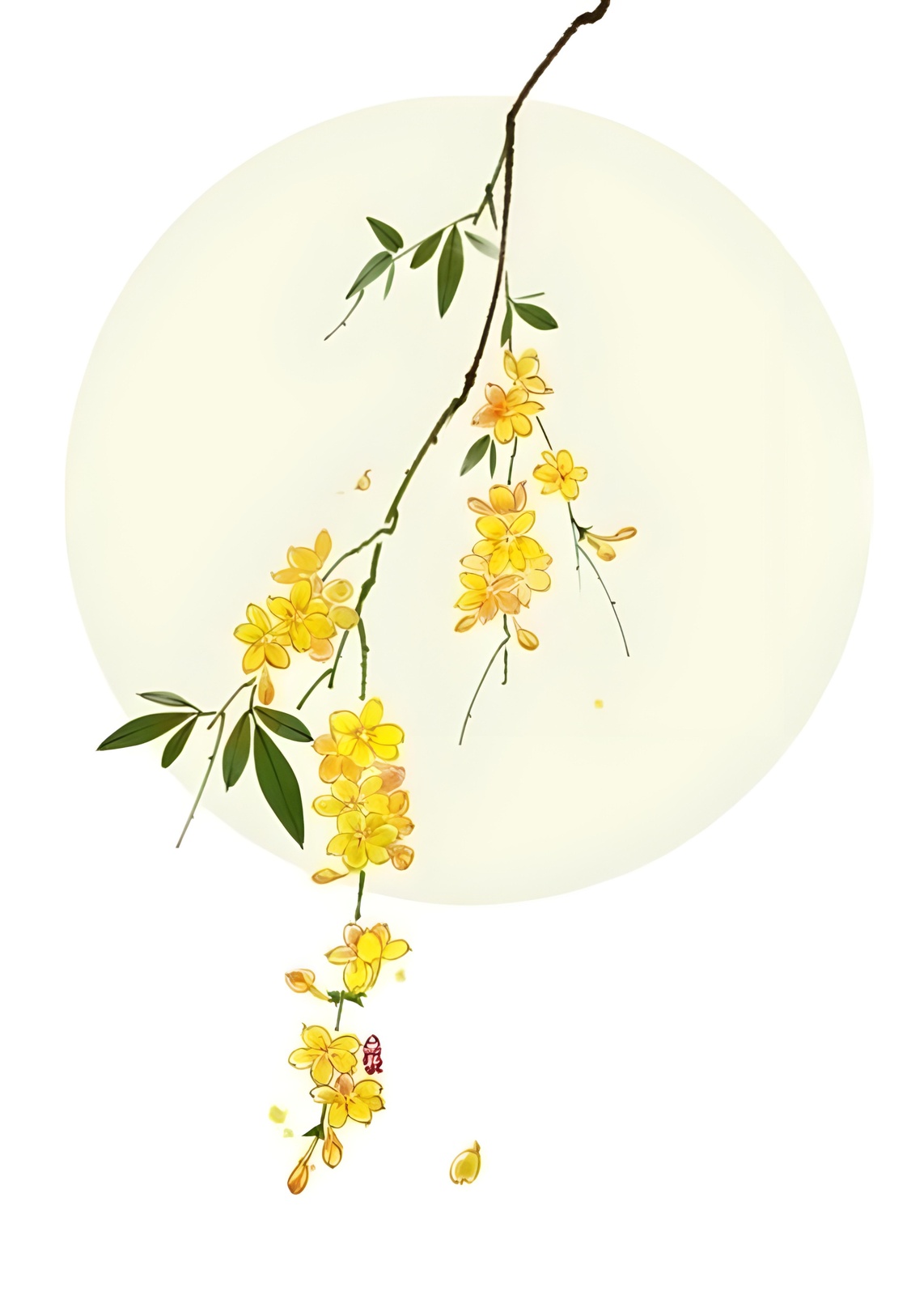 Zen Yellow Jasmine Botanical Art Wall Art