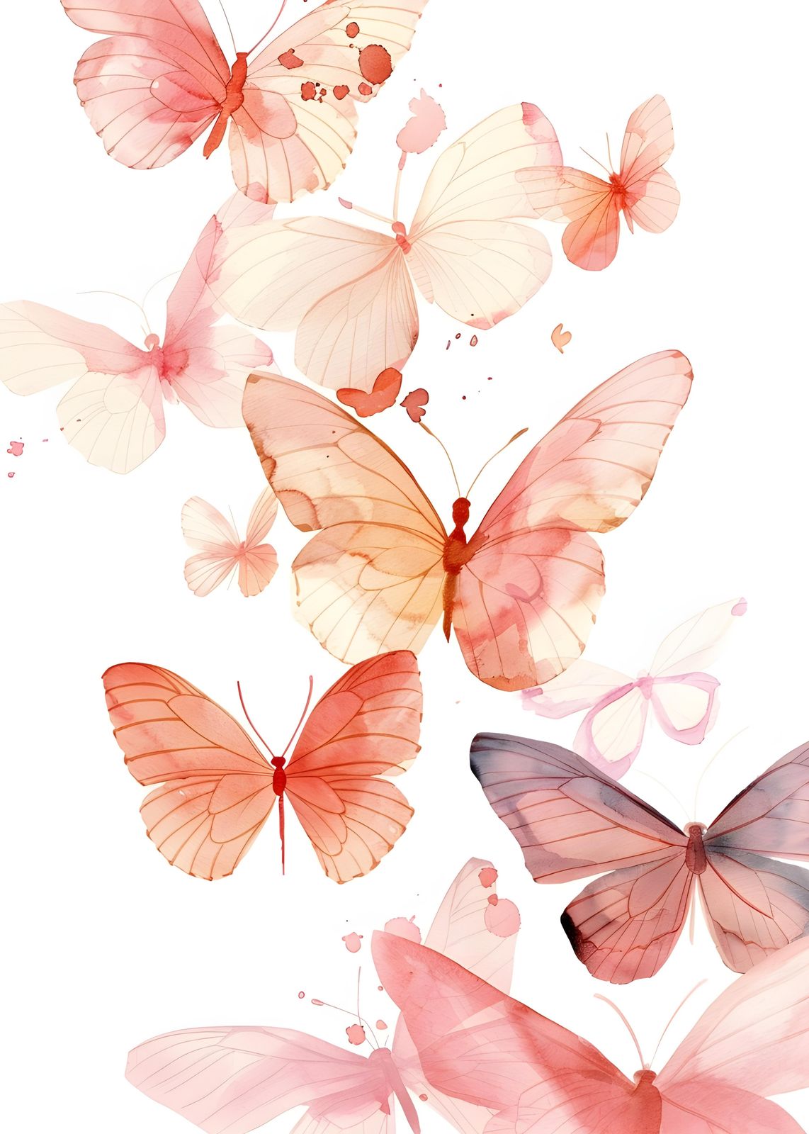 Watercolor Butterfly Garden Wall Art