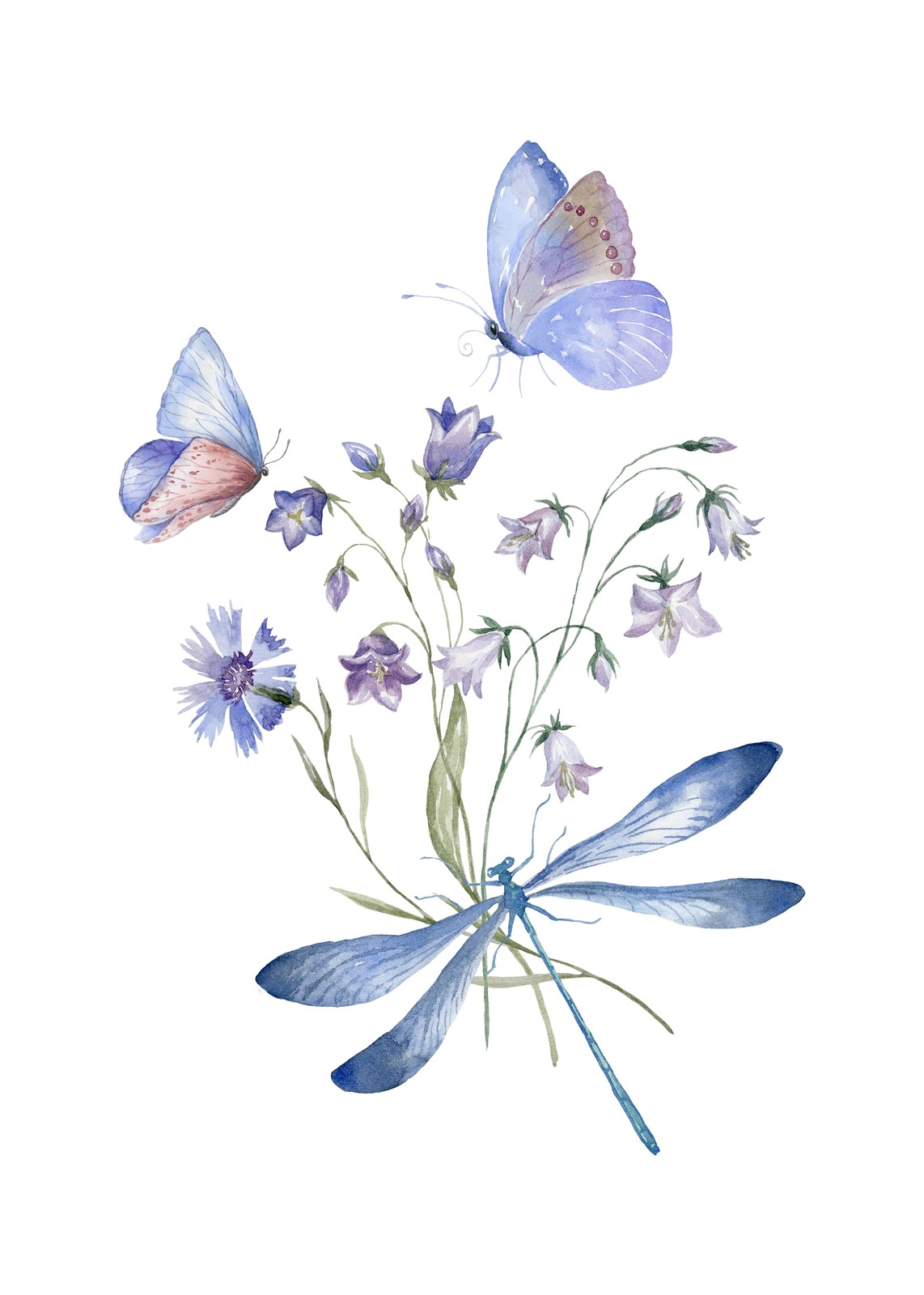 Nature's Embrace: Butterflies & Dragonfly Wall Art