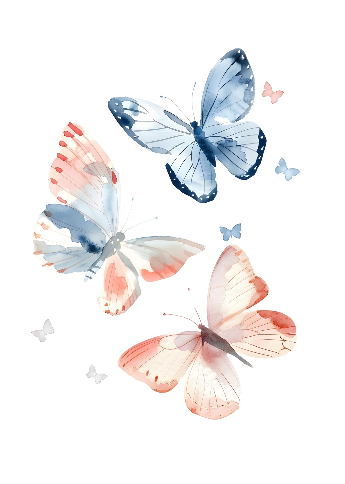 Watercolor Butterfly Art Wall Art - Serene, Delicate Wall Art