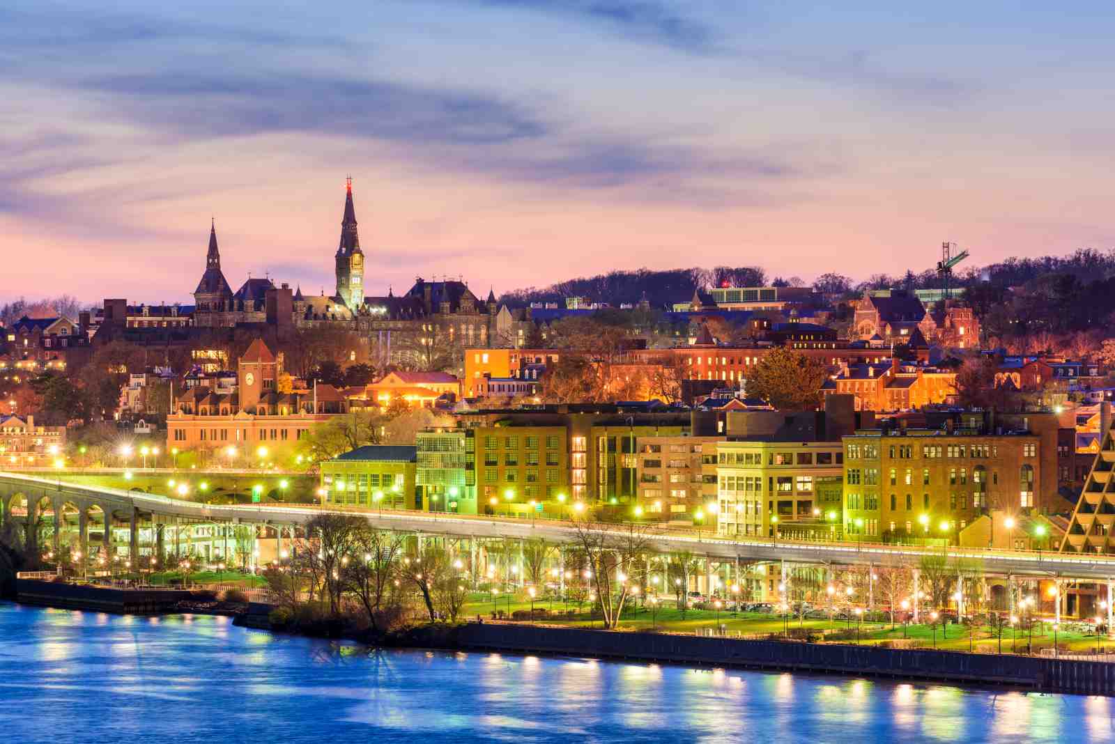 Georgetown Skyline Twilight Wall Art