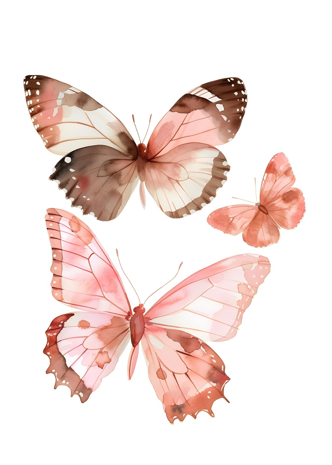 Blush Butterfly Watercolor Art Wall Art