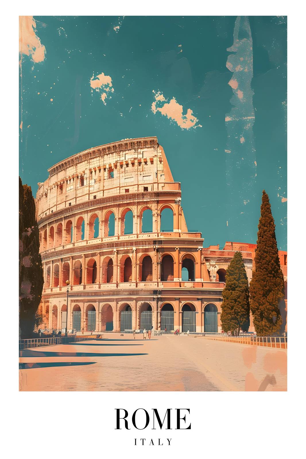 Vintage Rome Colosseum Wall Art