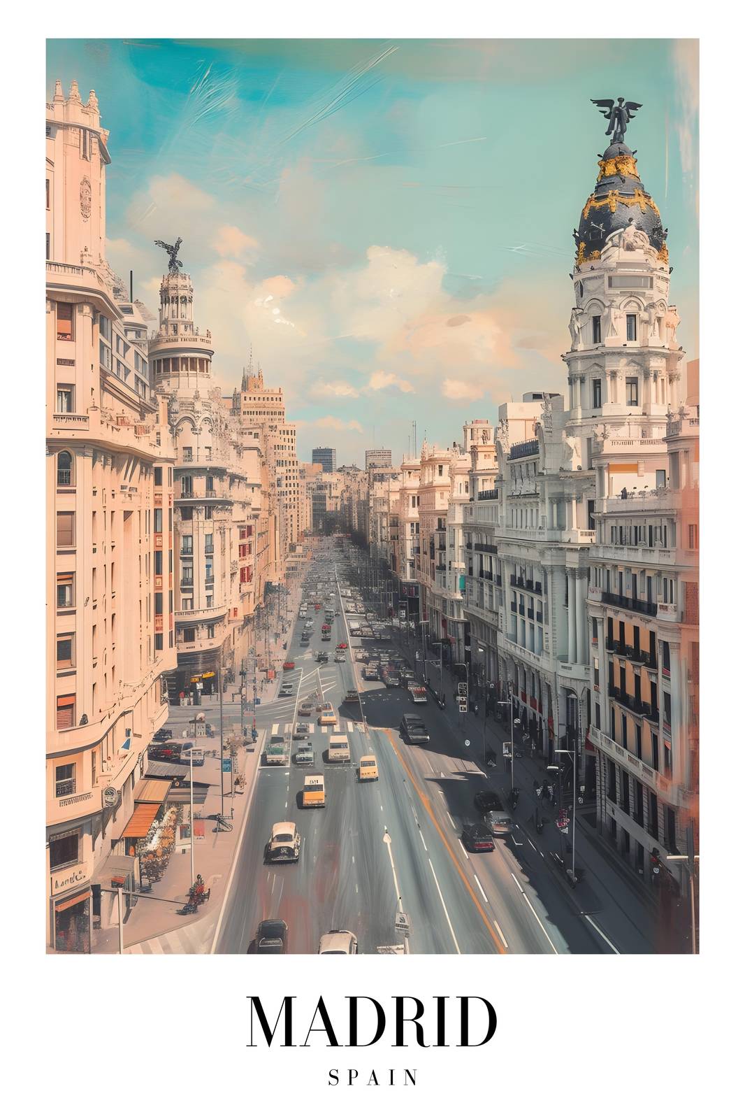 Vibrant Madrid Cityscape Wall Art