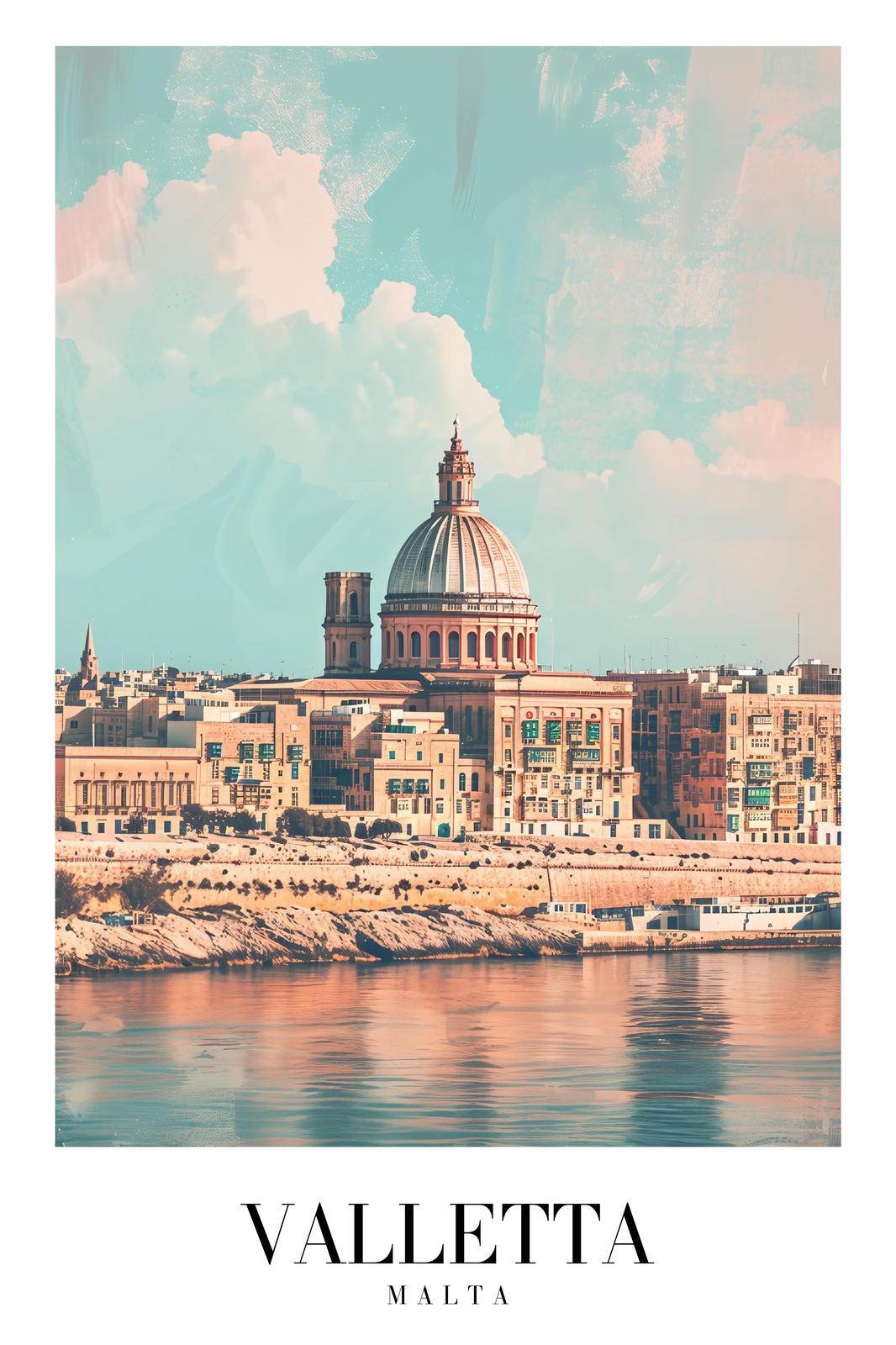 Valletta Malta Skyline Wall Art