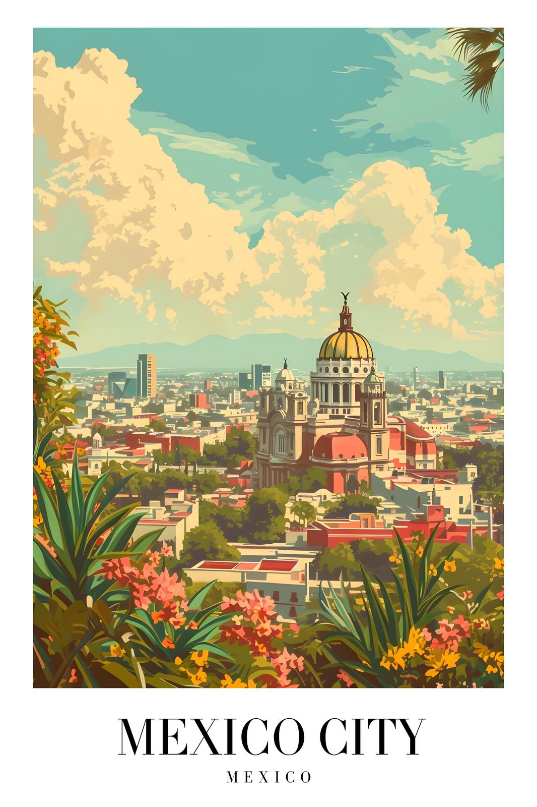 Vibrant Mexico City Skyline Wall Art