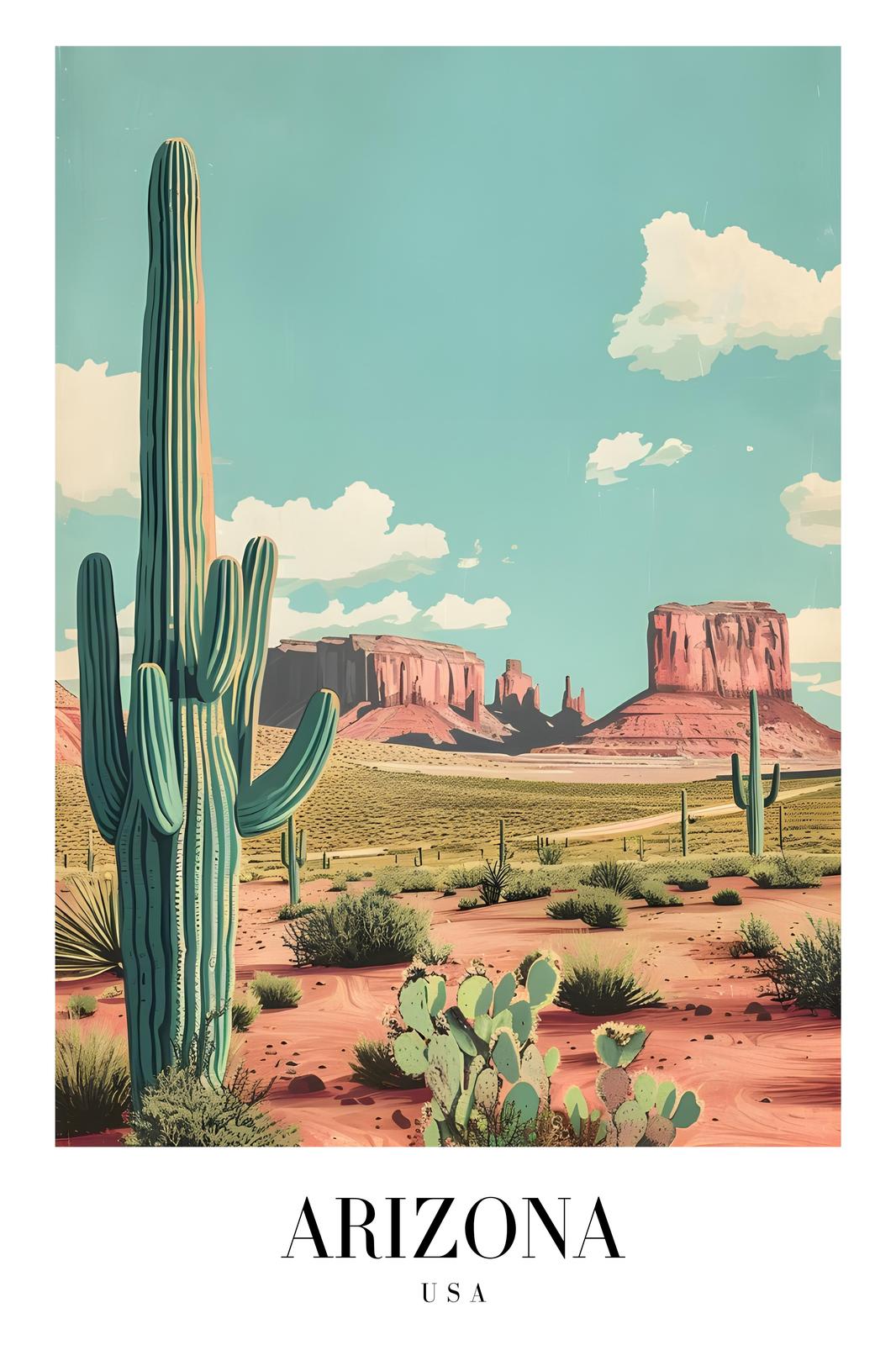 Desert Saguaro Arizona Landscape Wall Art