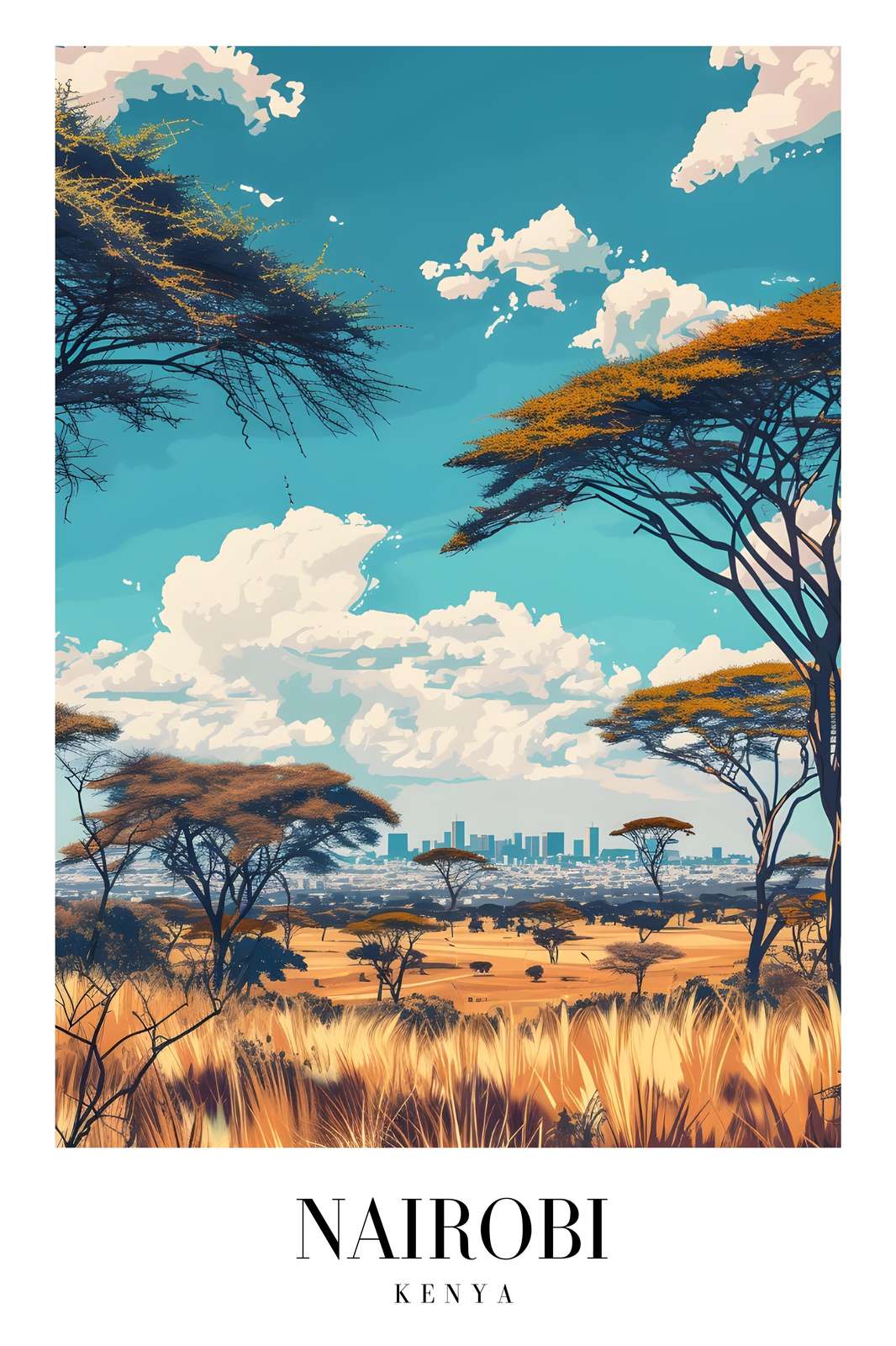 Nairobi Skyline Savannah Wall Art