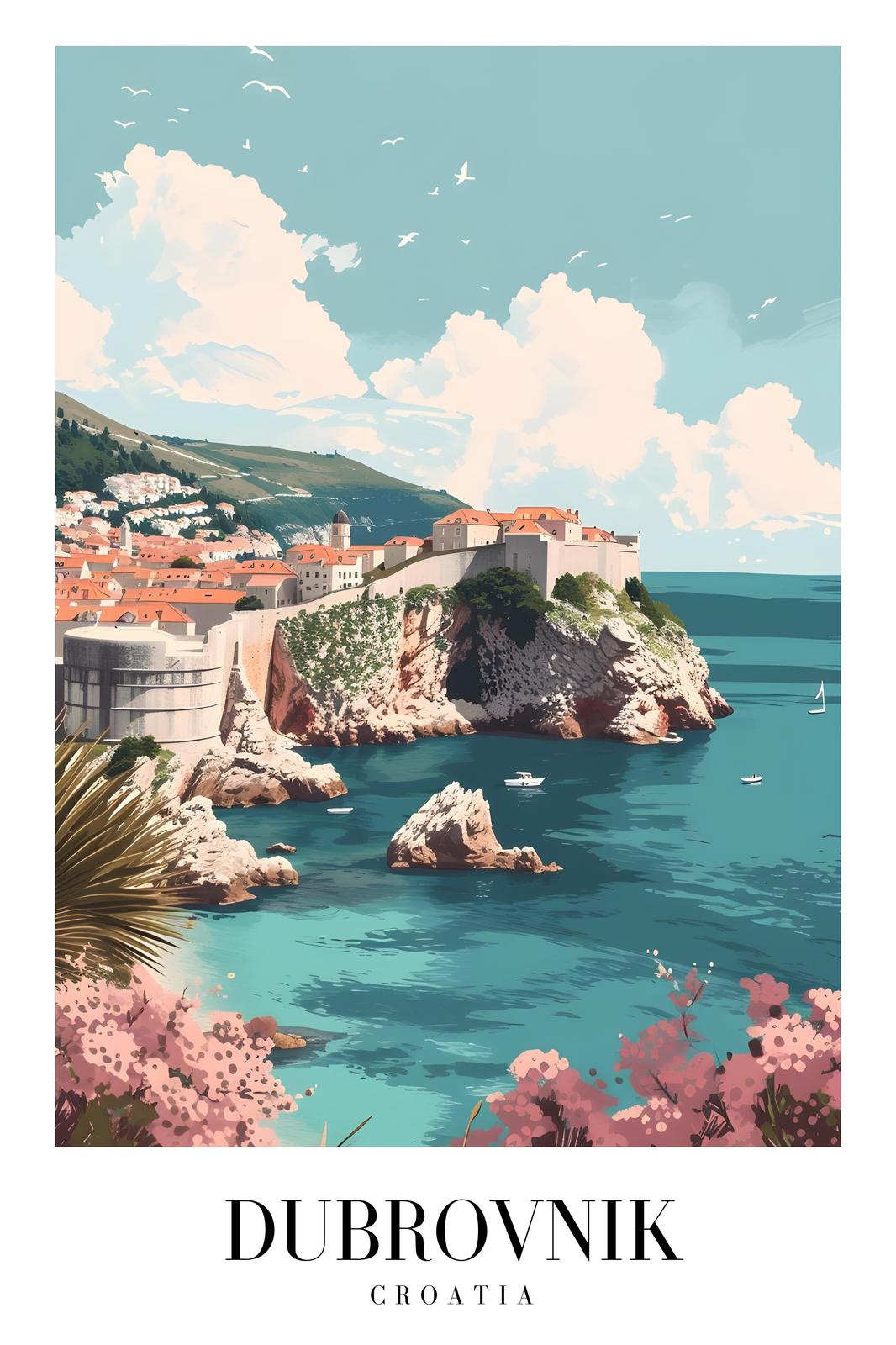Serene Dubrovnik Coastal View Wall Art