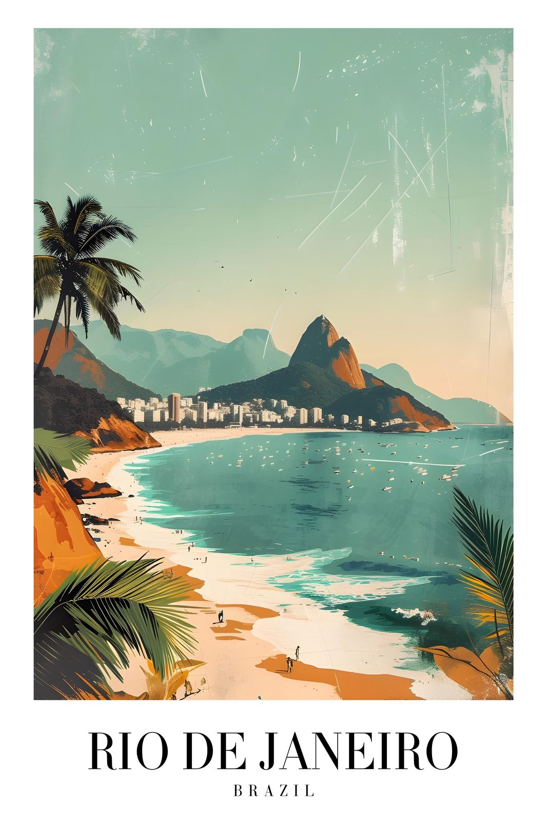 Vintage Rio de Janeiro Beach Wall Art