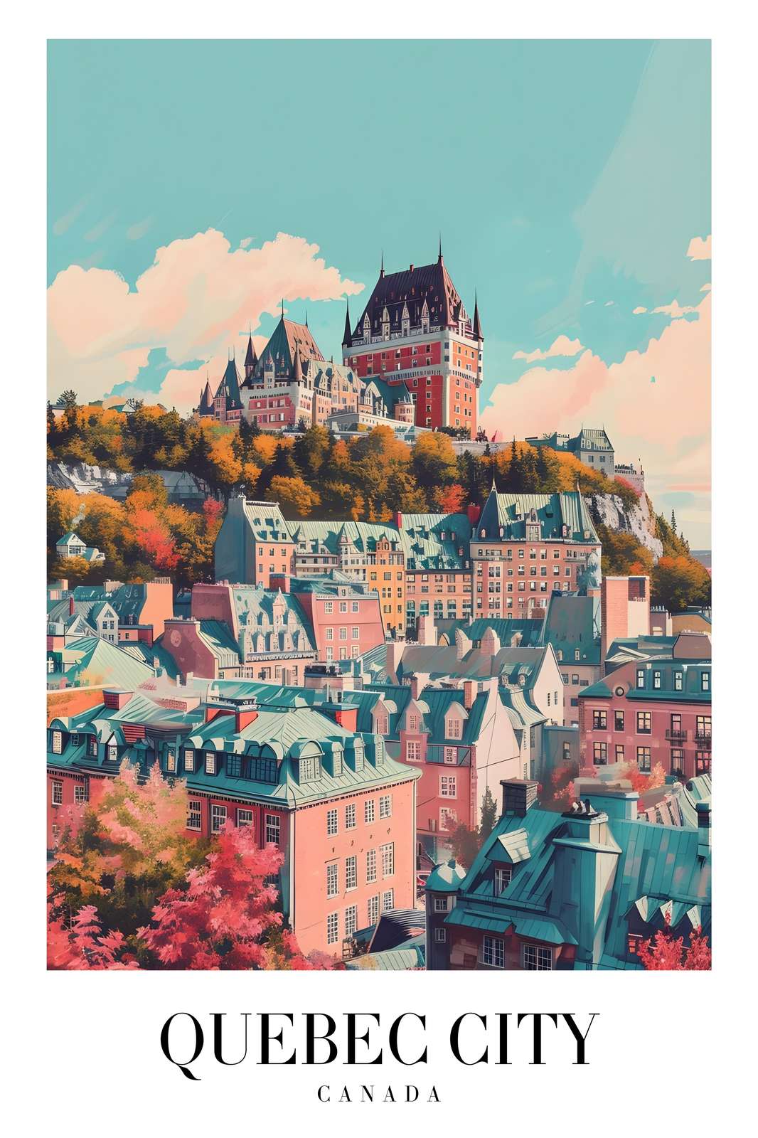 Vibrant Quebec City Skyline Wall Art