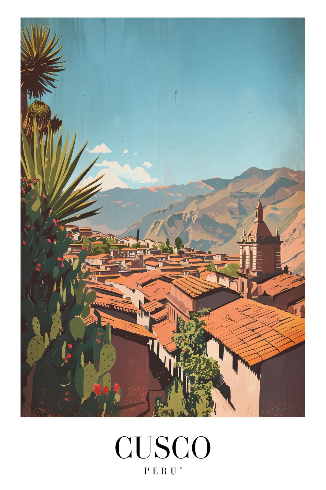 Vibrant Cusco Peru Cityscape Wall Art