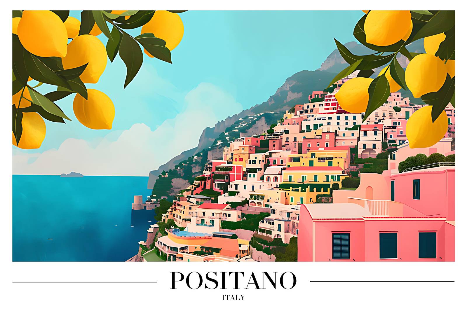 Vibrant Positano Lemon Grove Wall Art