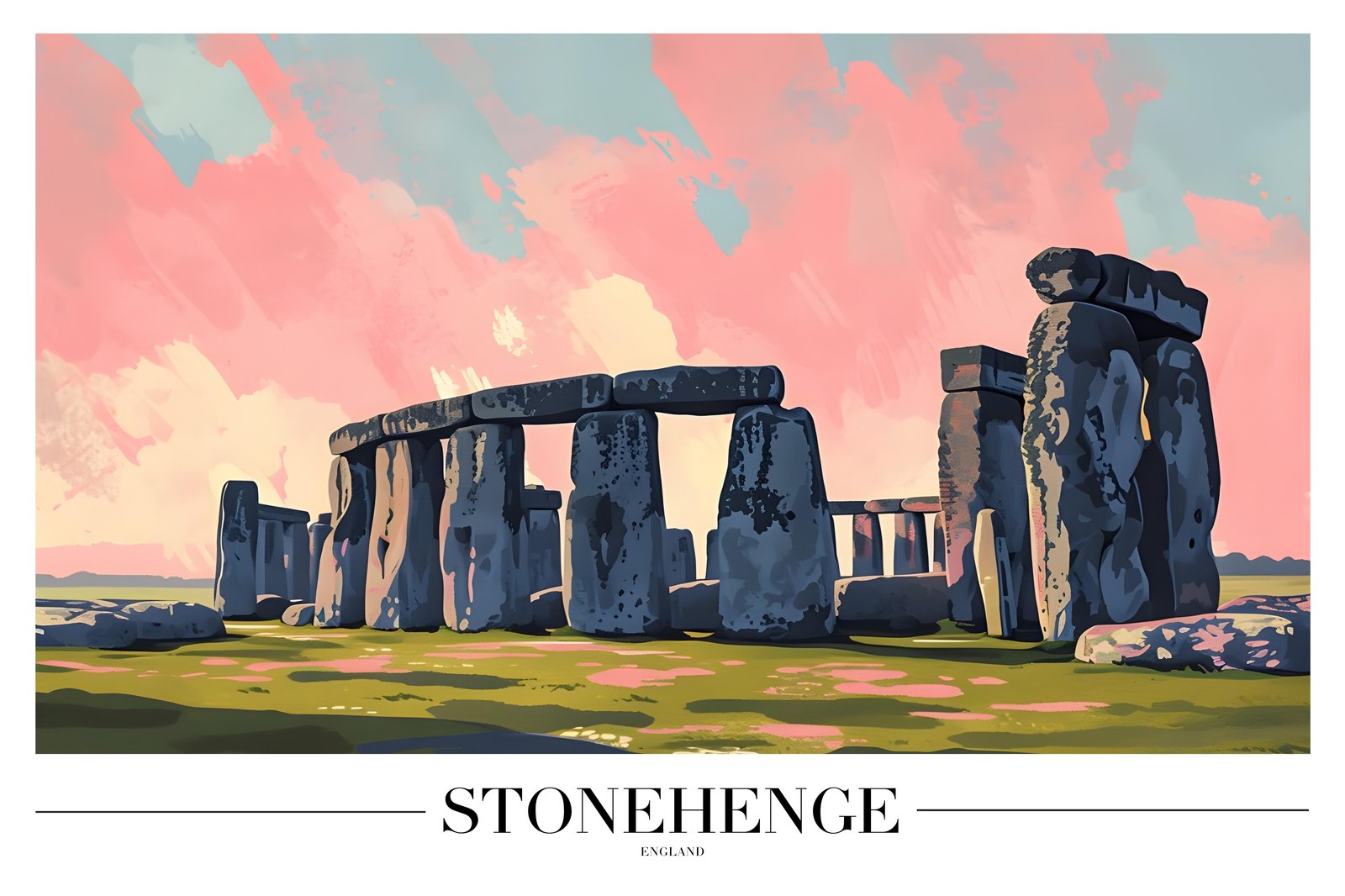 Mystical Stonehenge Sunset Wall Art