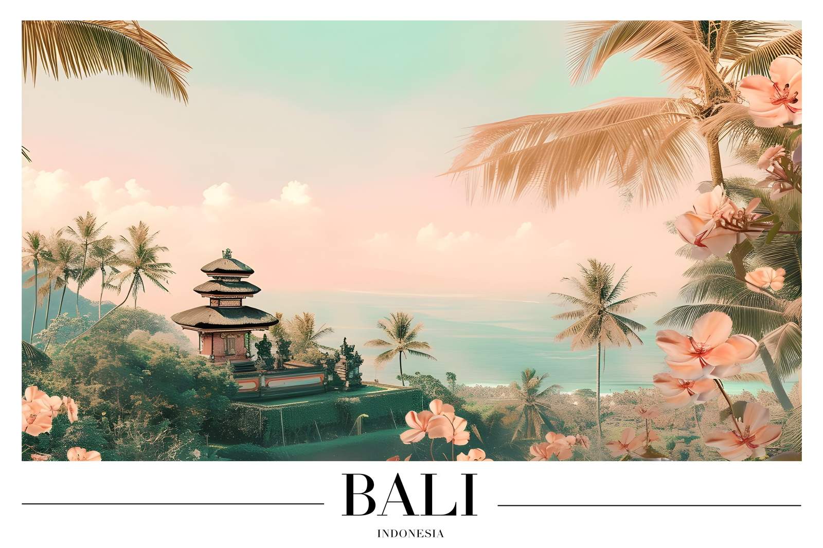 Tranquil Bali Temple Paradise Wall Art