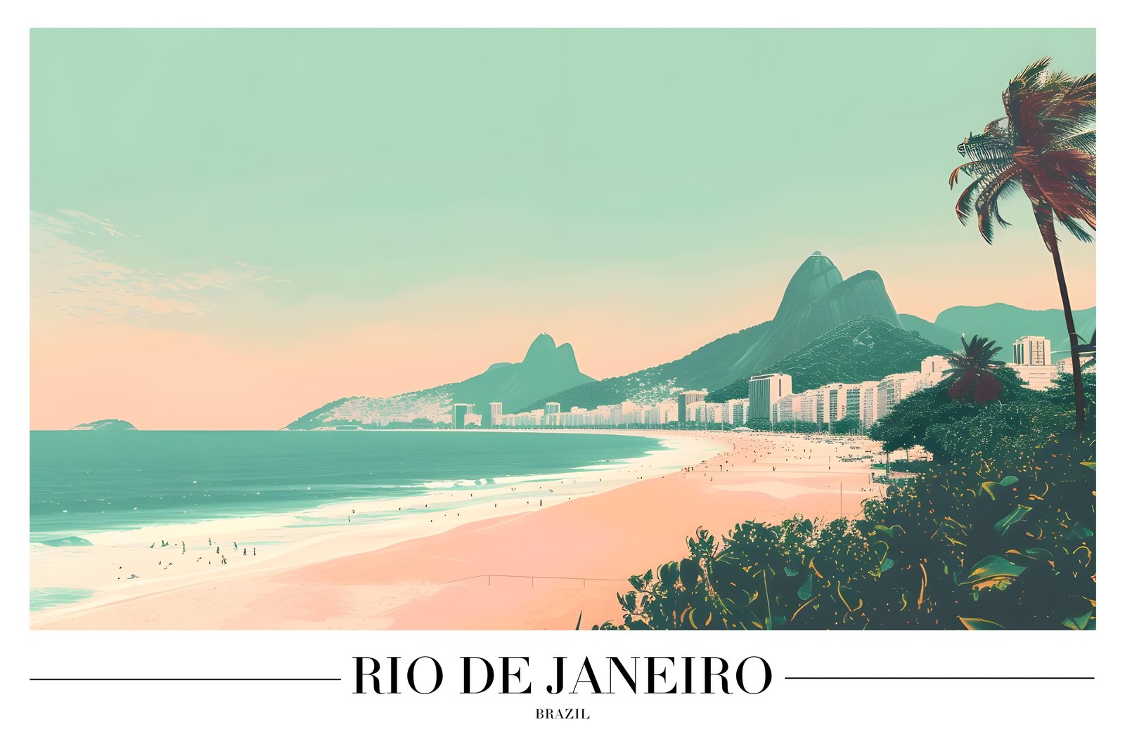 Rio de Janeiro Beach Skyline Wall Art