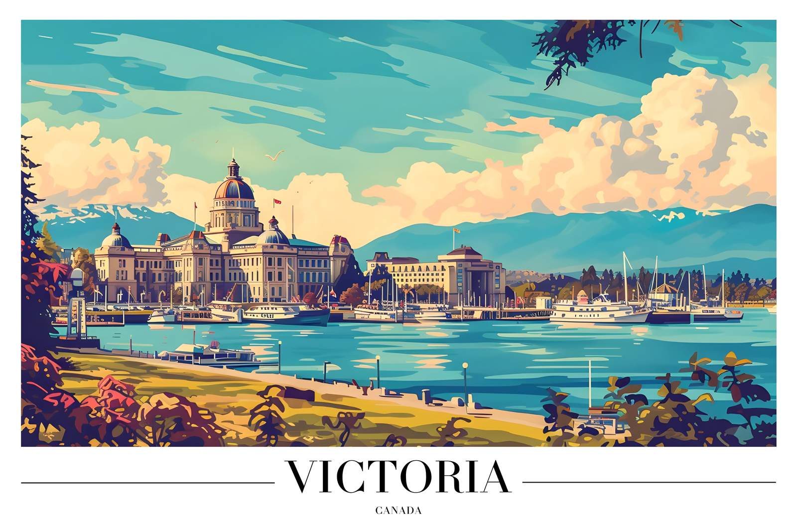 Victoria Harbour Canada Landmark Wall Art