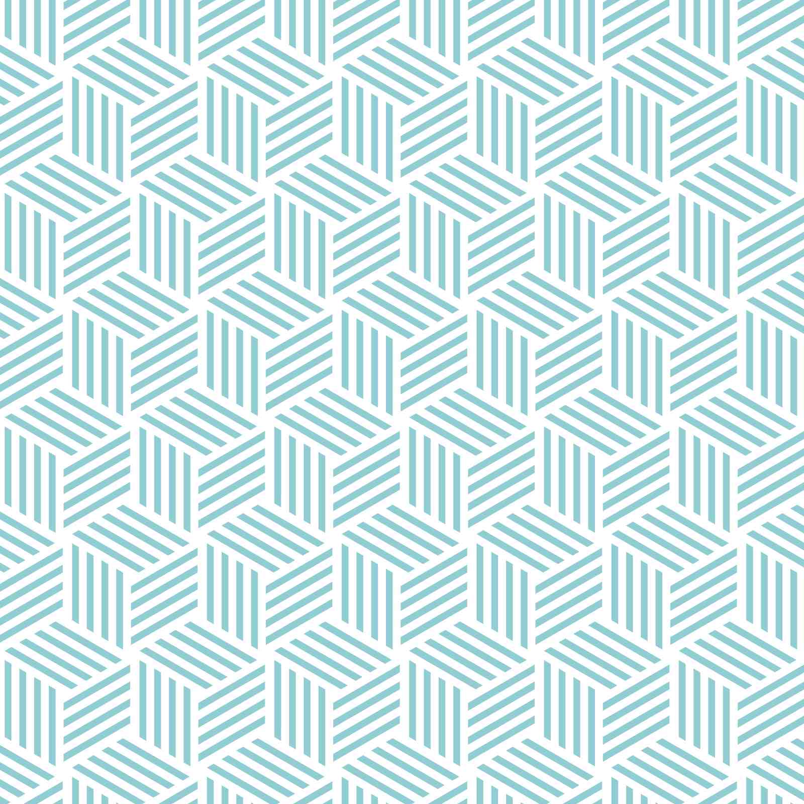 Modern Geometric Cube Teal & White Wall Art